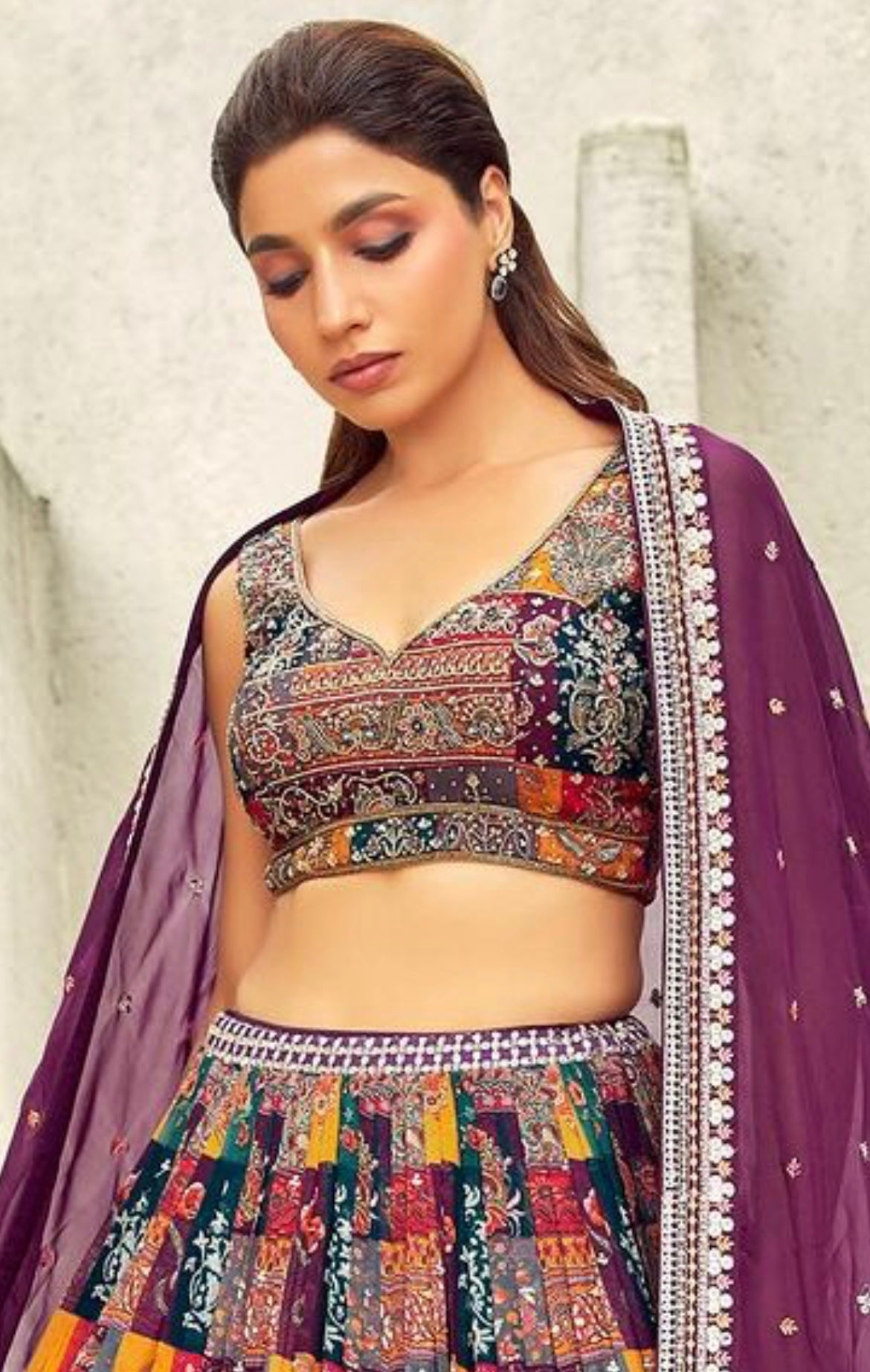 Party Wear Designer Lehenga Choli With Multi Needle Work