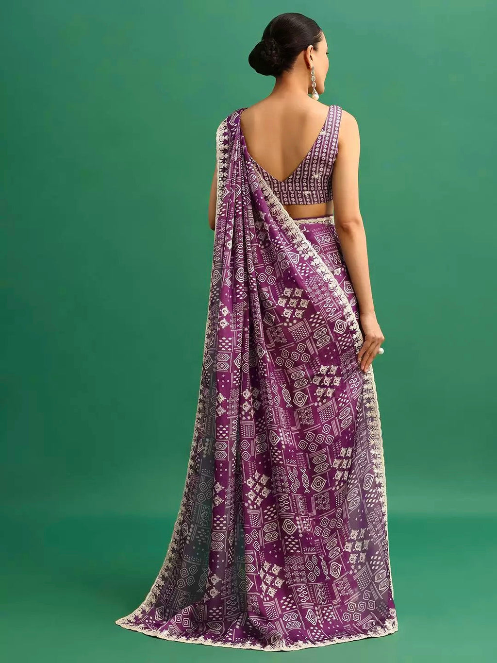 Party Wear Saree With Embroidery Codding & Sequins Work