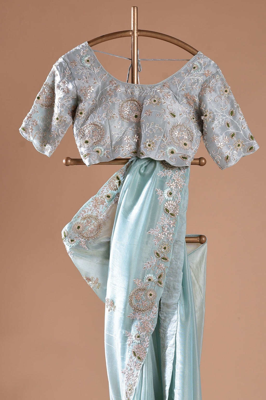 Fancy Saree With Embroidery Multi Treads, Coding & Sequins Work