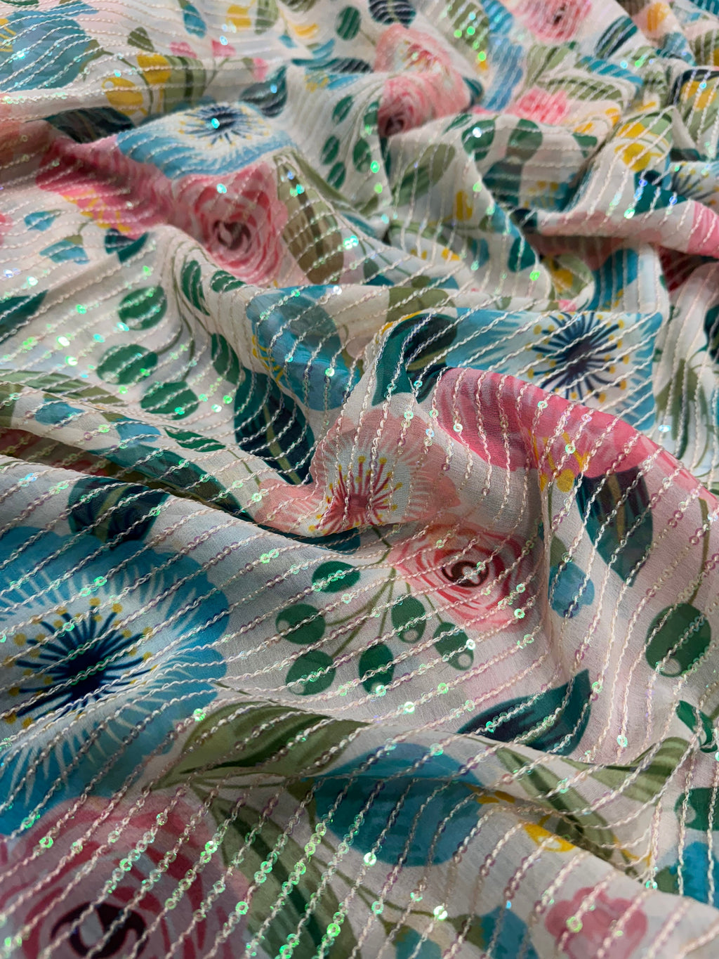 Designer Saree With Sequence Embroidery Work