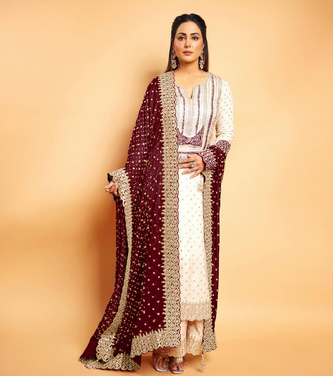 Fancy Top-Bottom And Dupatta With Heavy Embroidery Sequence Work