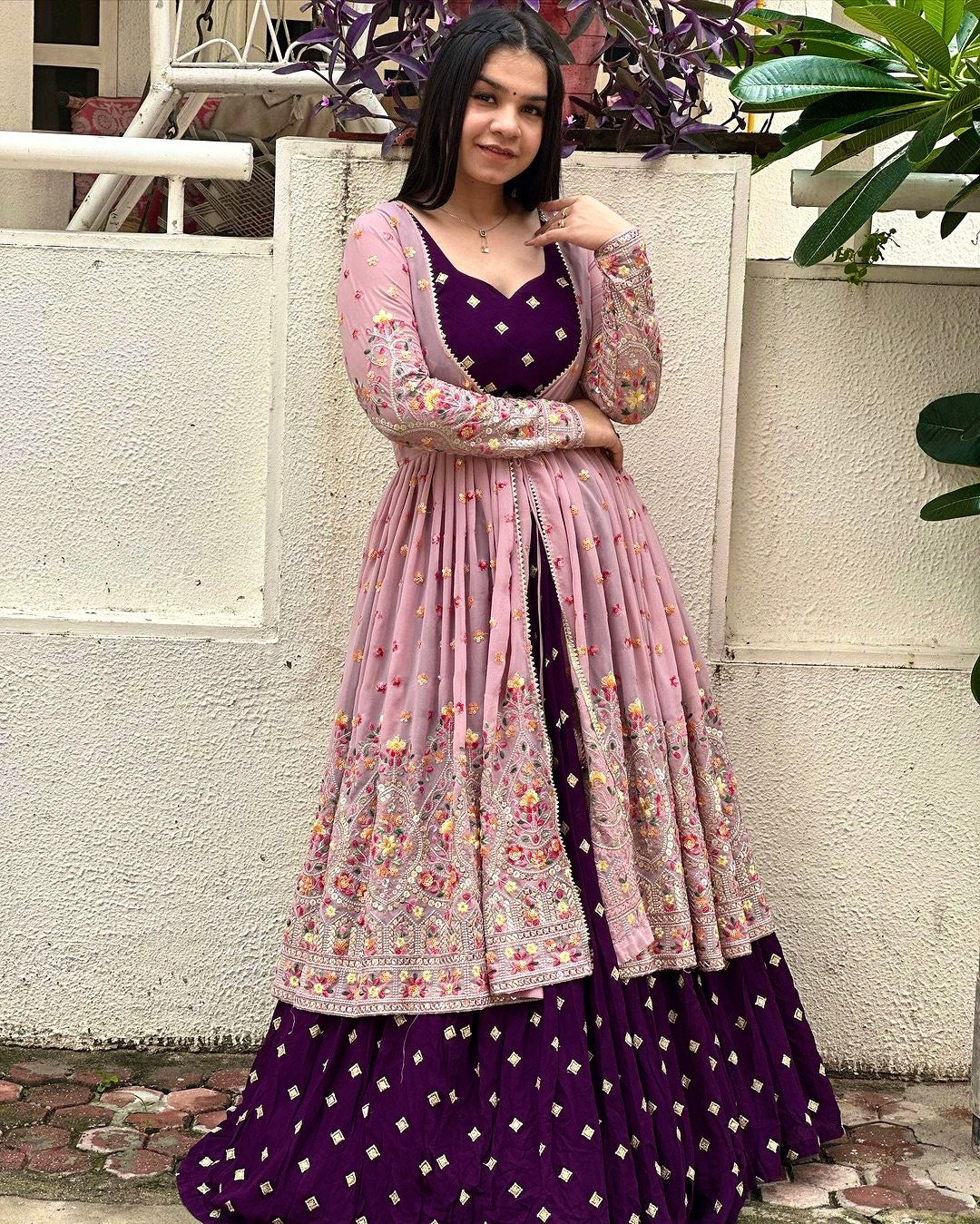 Designer Party Wear Lehenga Choli And Beautiful Koti