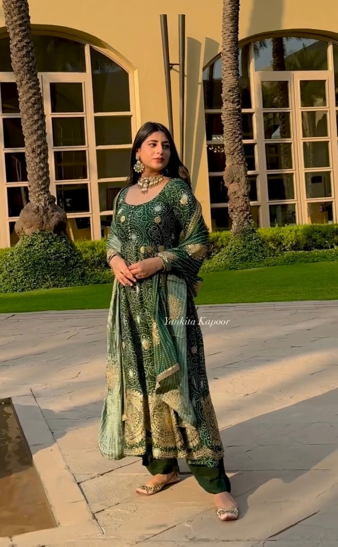 Designer Party Wear Look Anarkali Gown And Dupatta With Dupatta