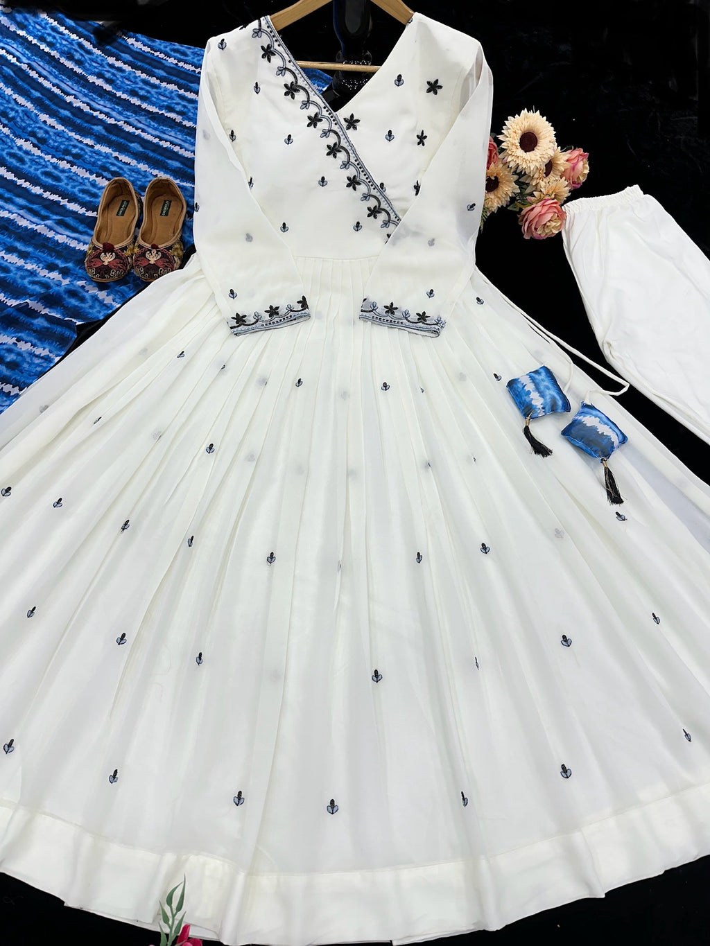 Beautiful Party Wear Fancy Anarkali Gown And Pent With Dupatta