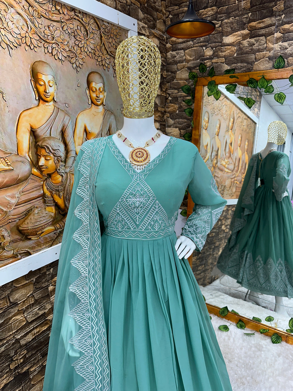 Beautiful Party Wear Look Gown With Pent And Dupatta