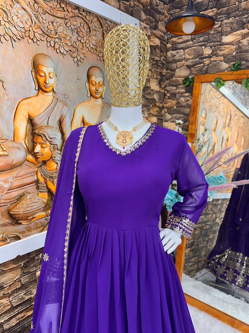 Beautiful Party Wear Look Anarkali Gown And Pent With Dupatta