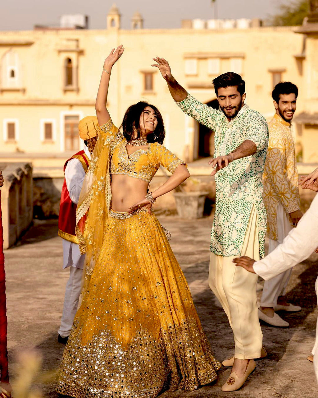 Party Wear Look Lehenga Choli With Paper Mirror Work