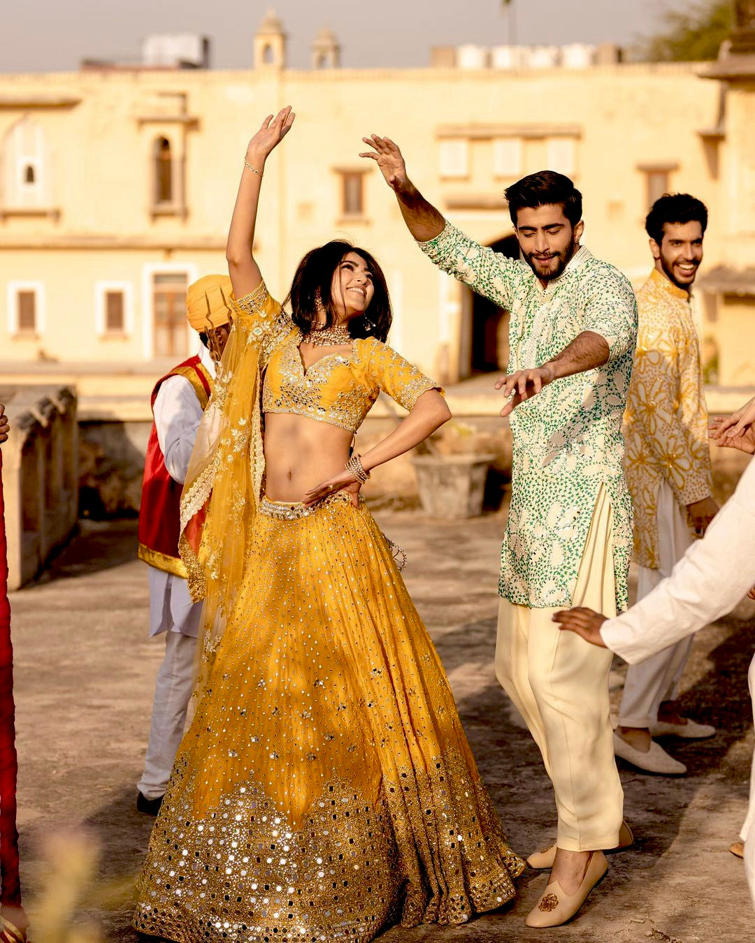 Party Wear Look Lehenga Choli With Paper Mirror Work