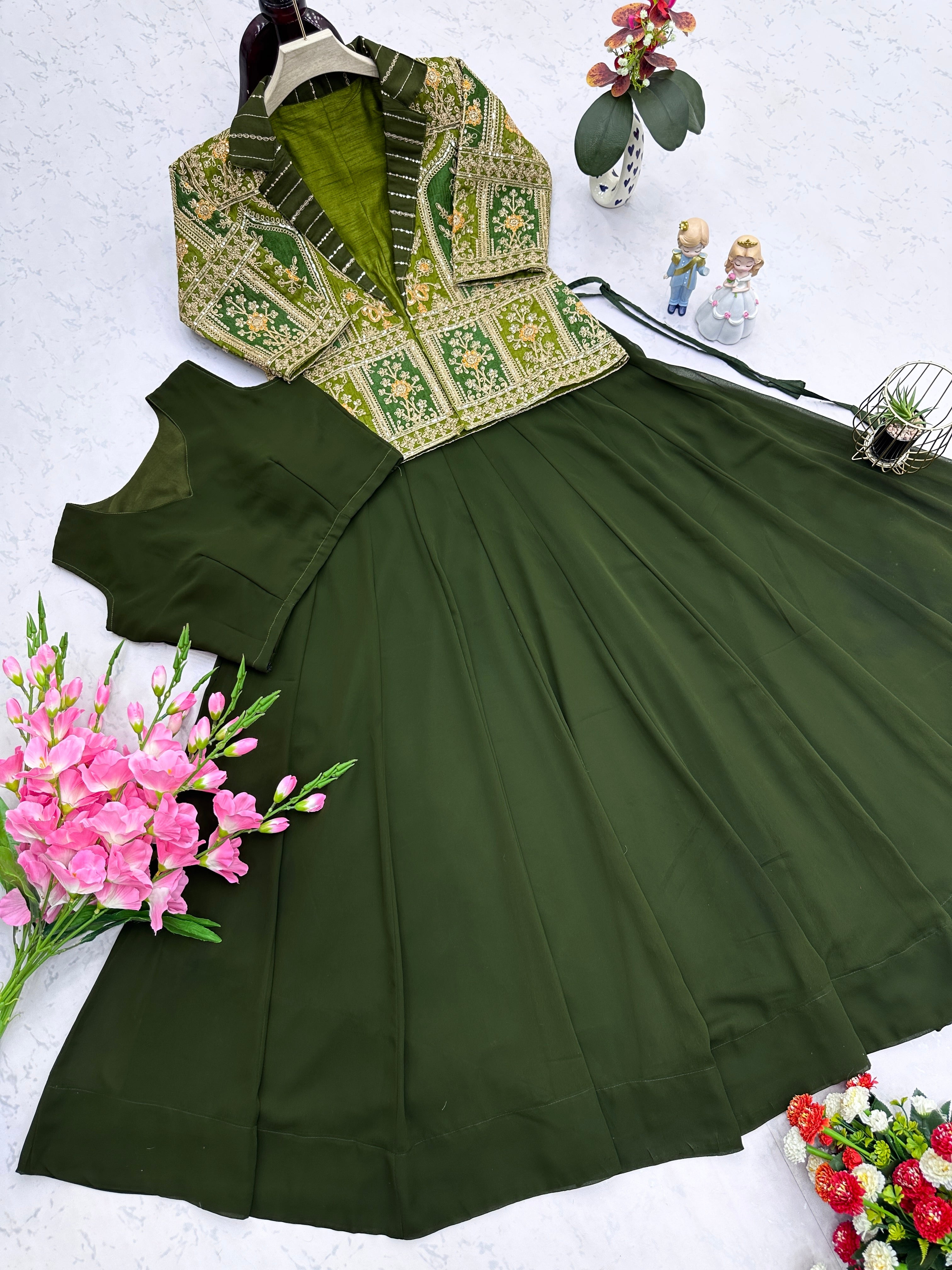 Designer Party Wear Lehenga Choli With Embroidery & Codding & Sequins Work