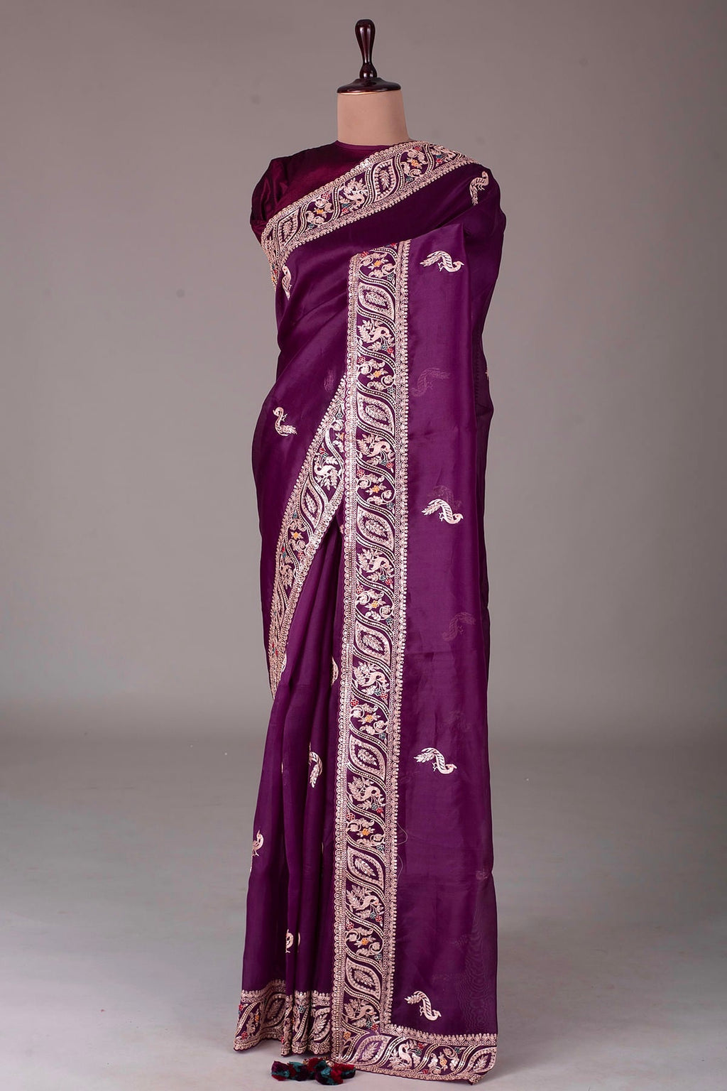 Designer Saree With Embroidery Multi Treads , Coding & Sequins Work