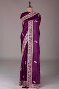 Designer Saree With Embroidery Multi Treads , Coding & Sequins Work