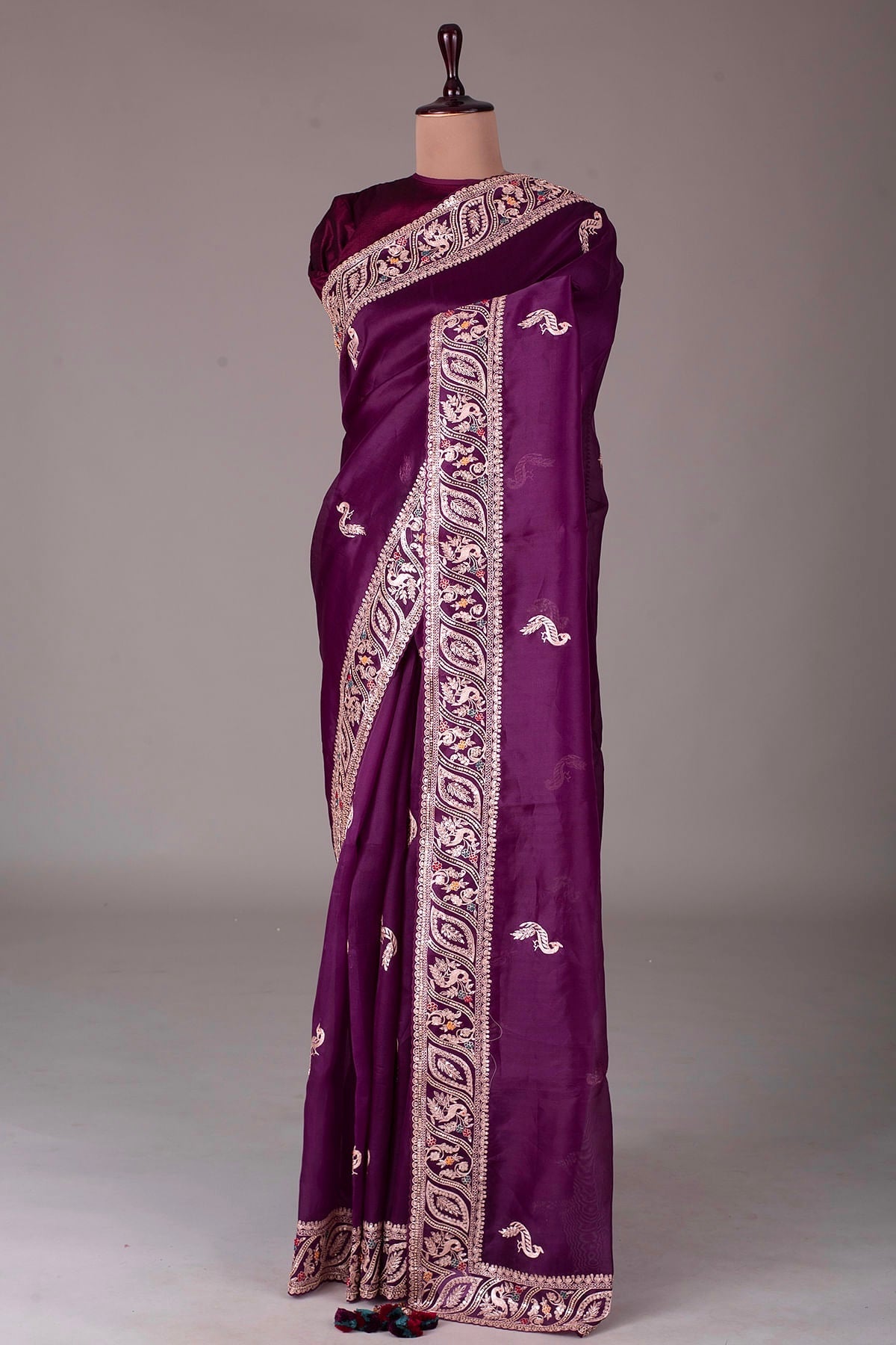 Designer Saree With Embroidery Multi Treads , Coding & Sequins Work