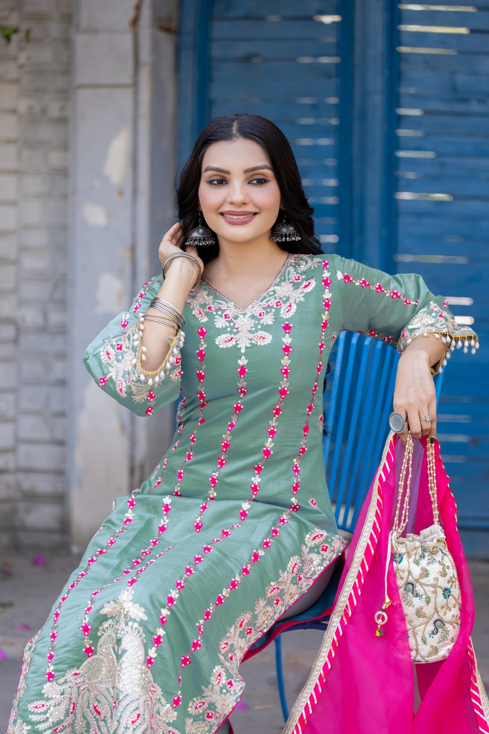 Beautiful Designer Wear Top Plazzo And Dupatta