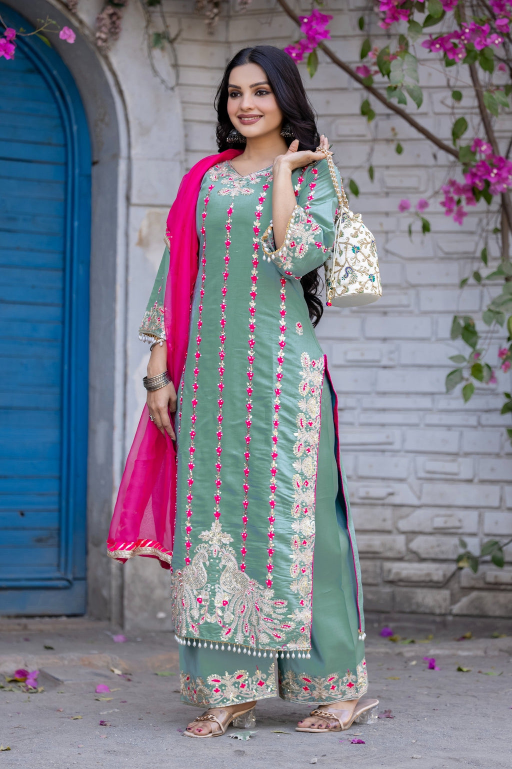 Beautiful Designer Wear Top Plazzo And Dupatta