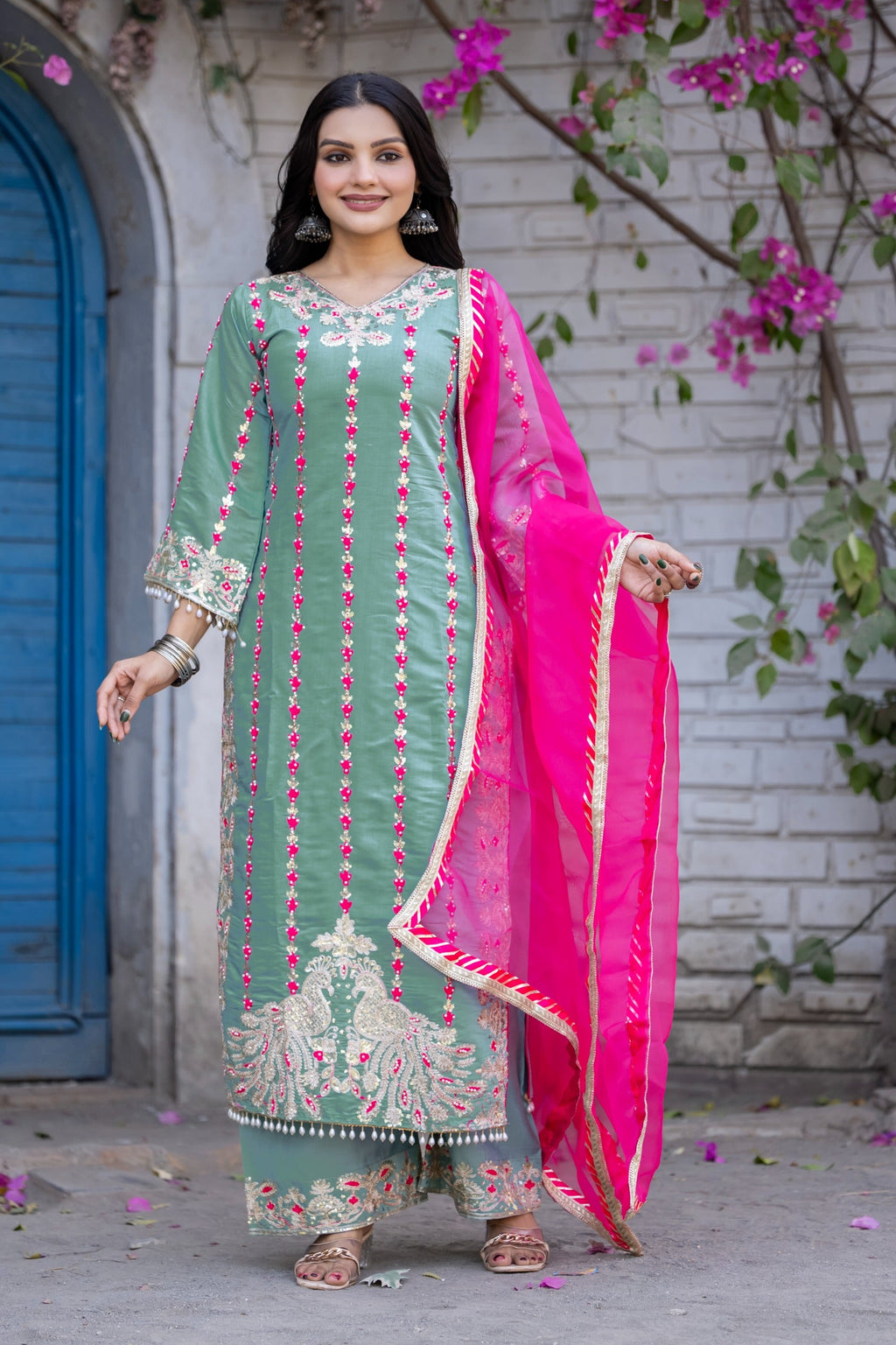 Beautiful Designer Wear Top Plazzo And Dupatta
