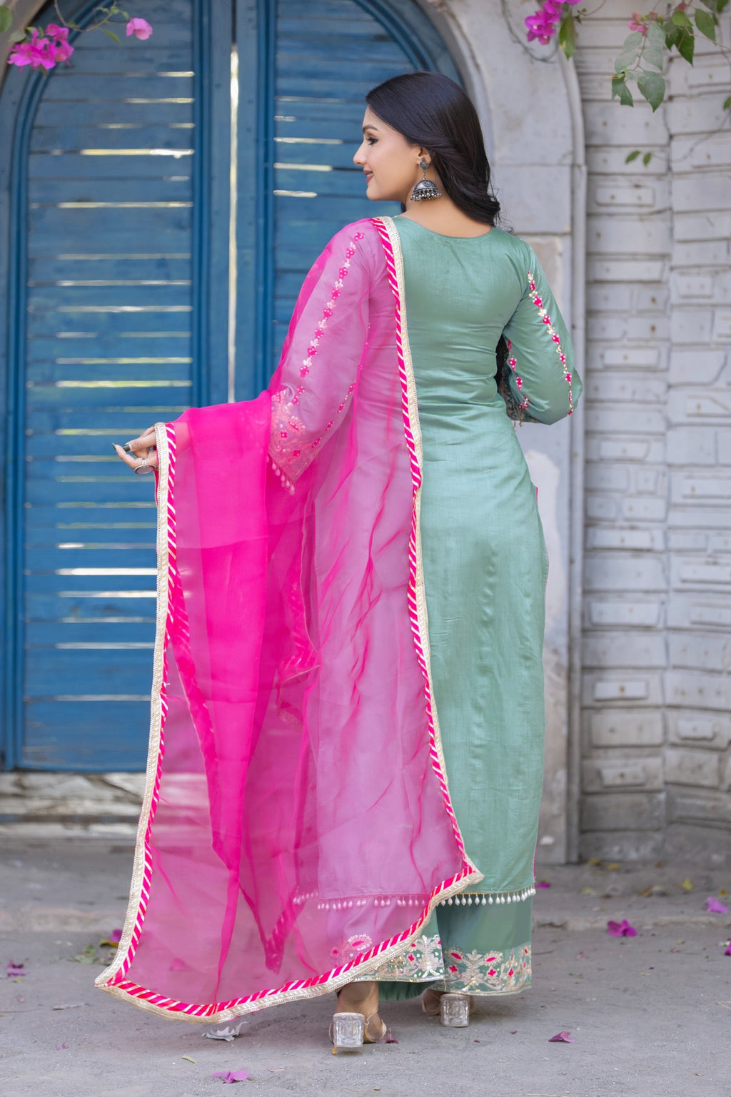 Beautiful Designer Wear Top Plazzo And Dupatta