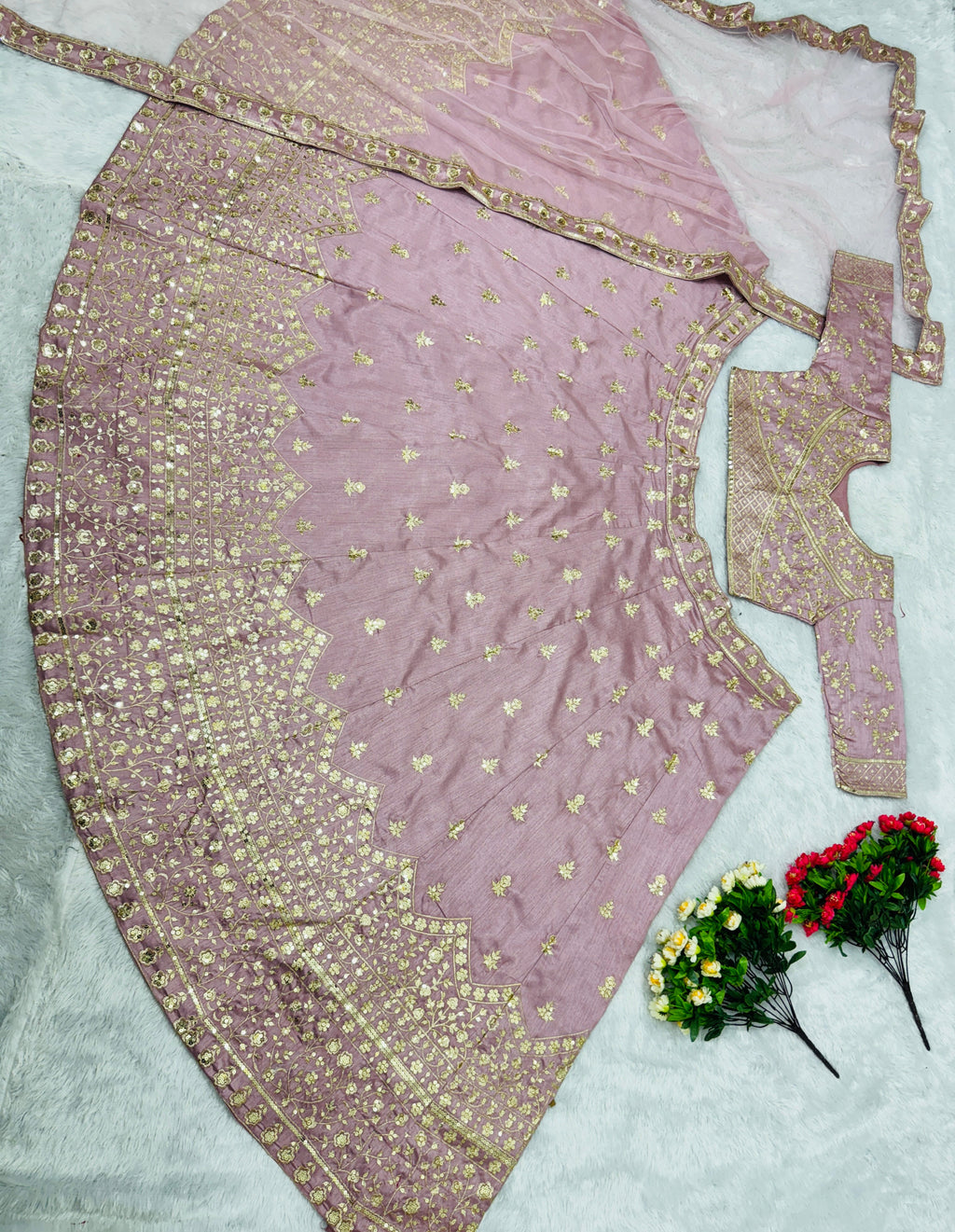 Beautiful Lehenga Choli With Dupatta With Embroidery Work