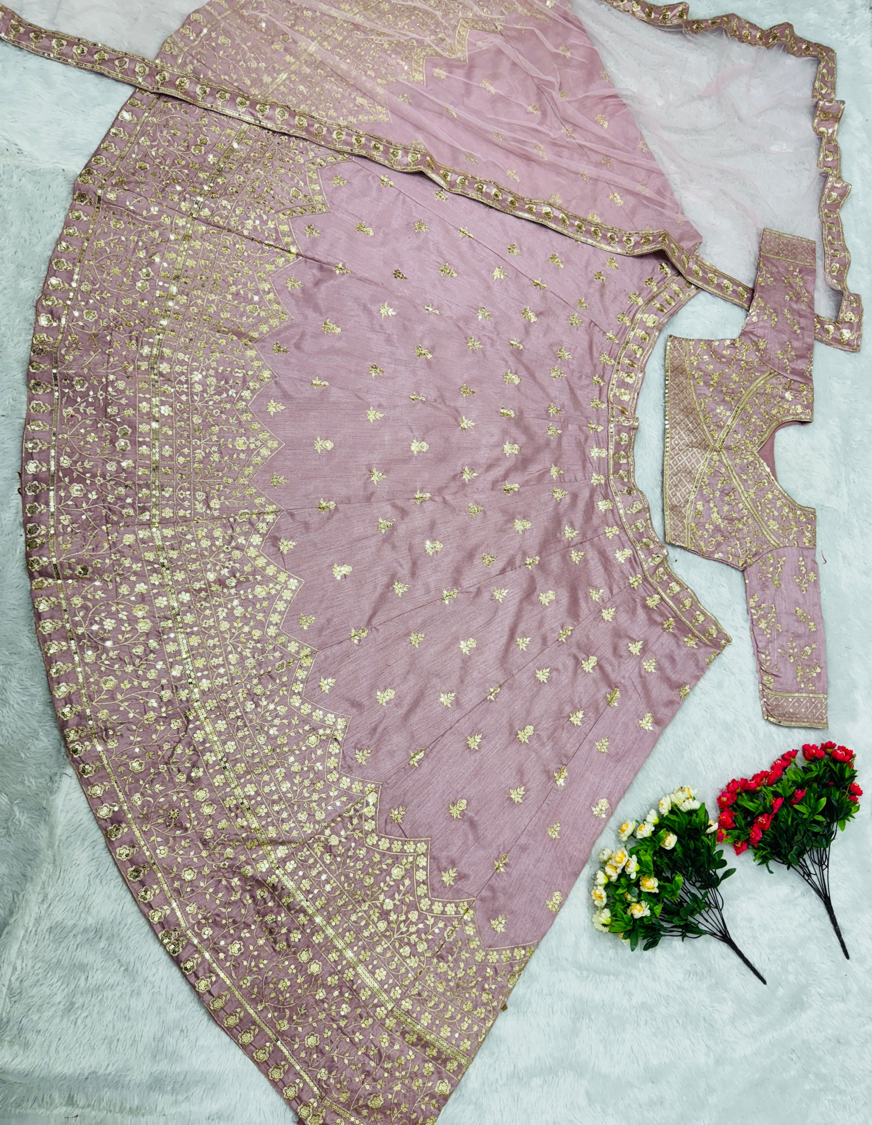 Beautiful Lehenga Choli With Dupatta With Embroidery Work