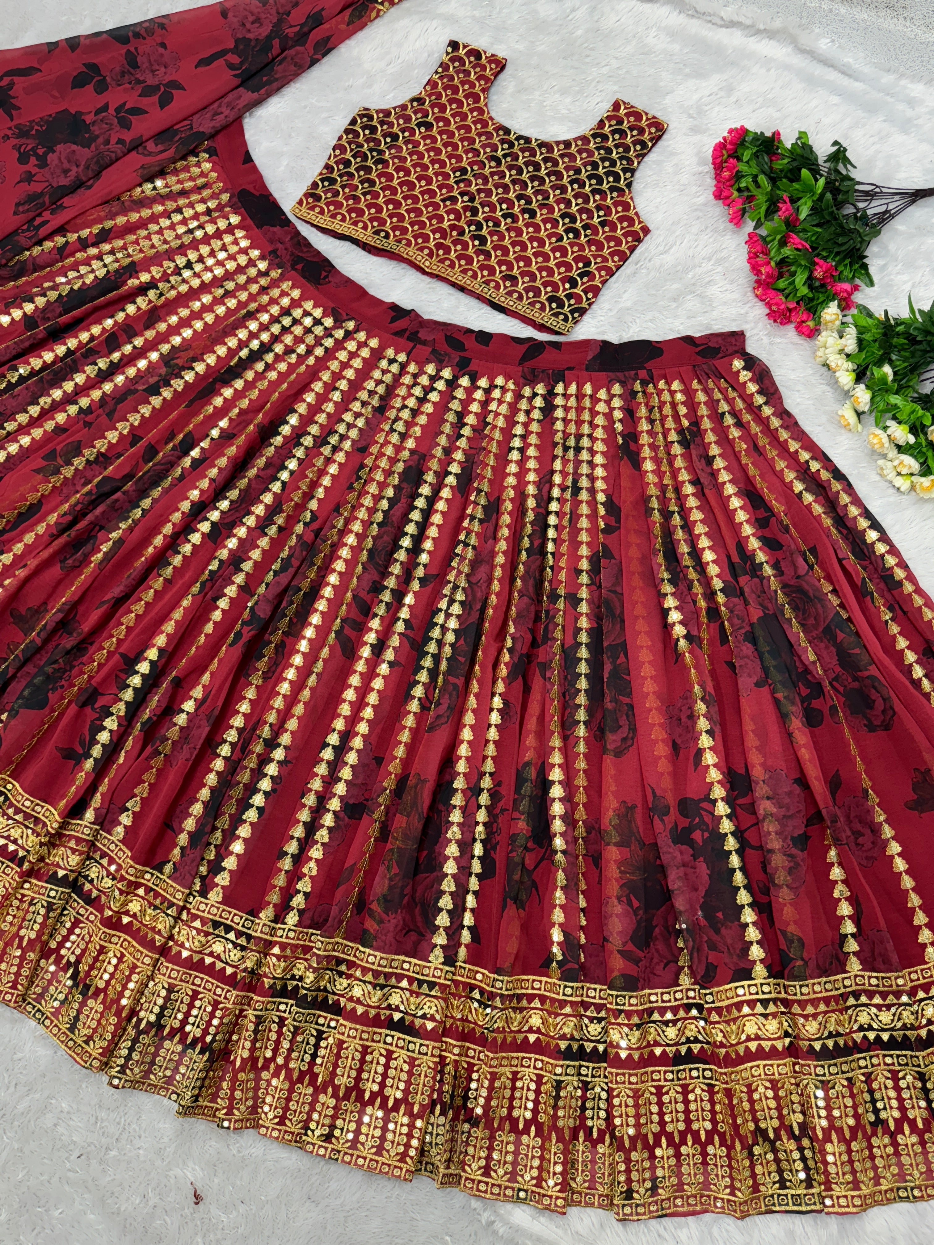 Beautiful Party Wear Lehenga Choli & Dupatta With Digital Print