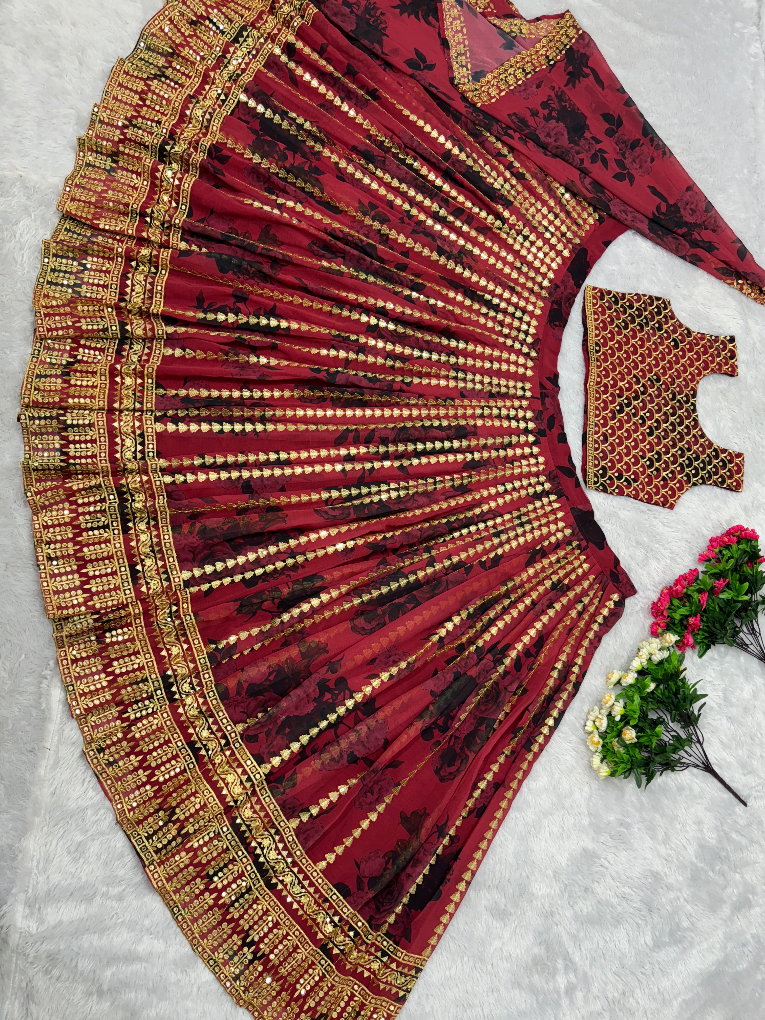 Beautiful Party Wear Lehenga Choli & Dupatta With Digital Print