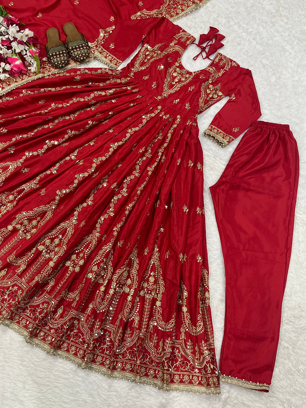 Party Wear Look Anarkali Gown With Sequence And Embroidery Work