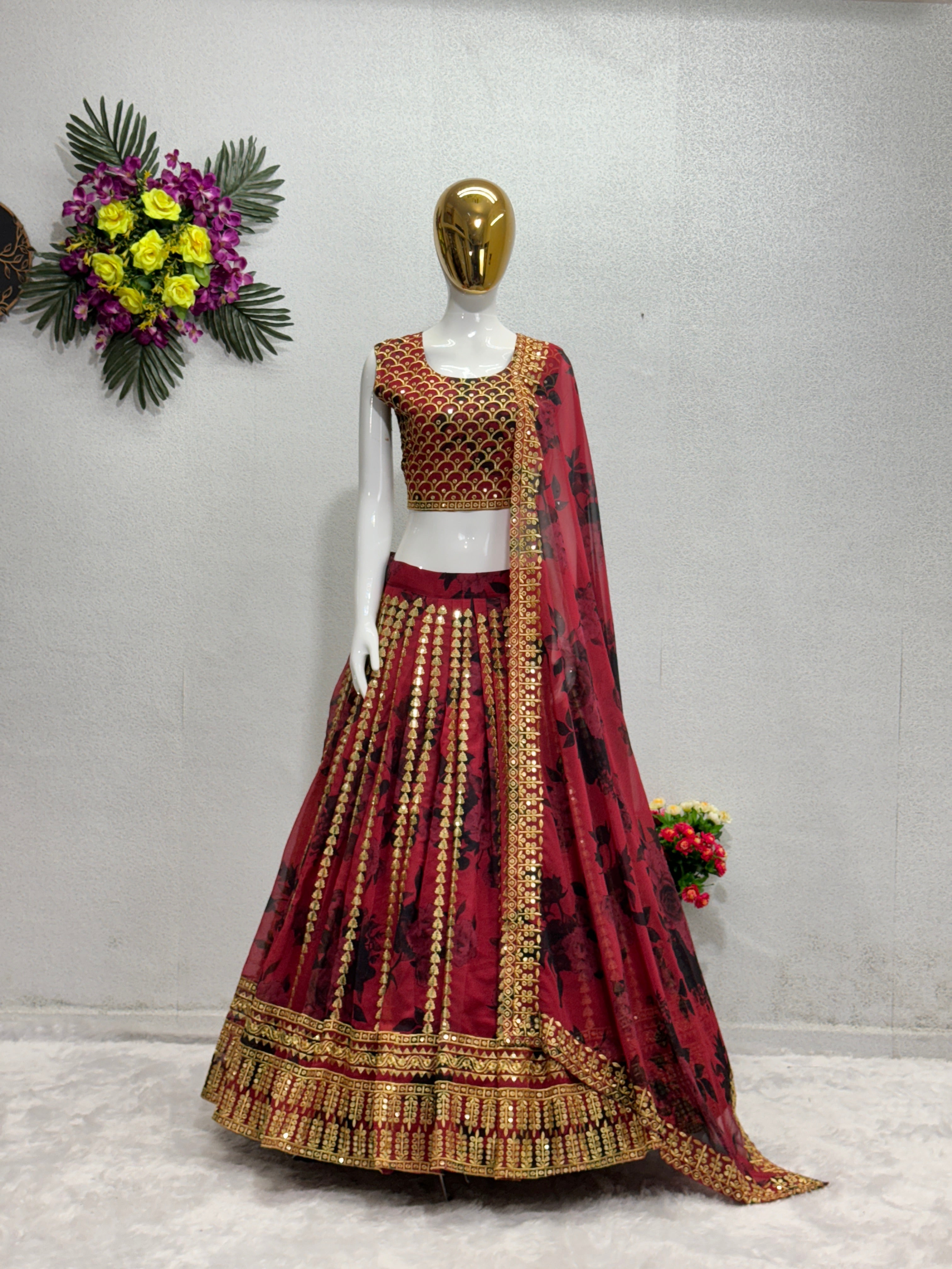 Beautiful Party Wear Lehenga Choli & Dupatta With Digital Print