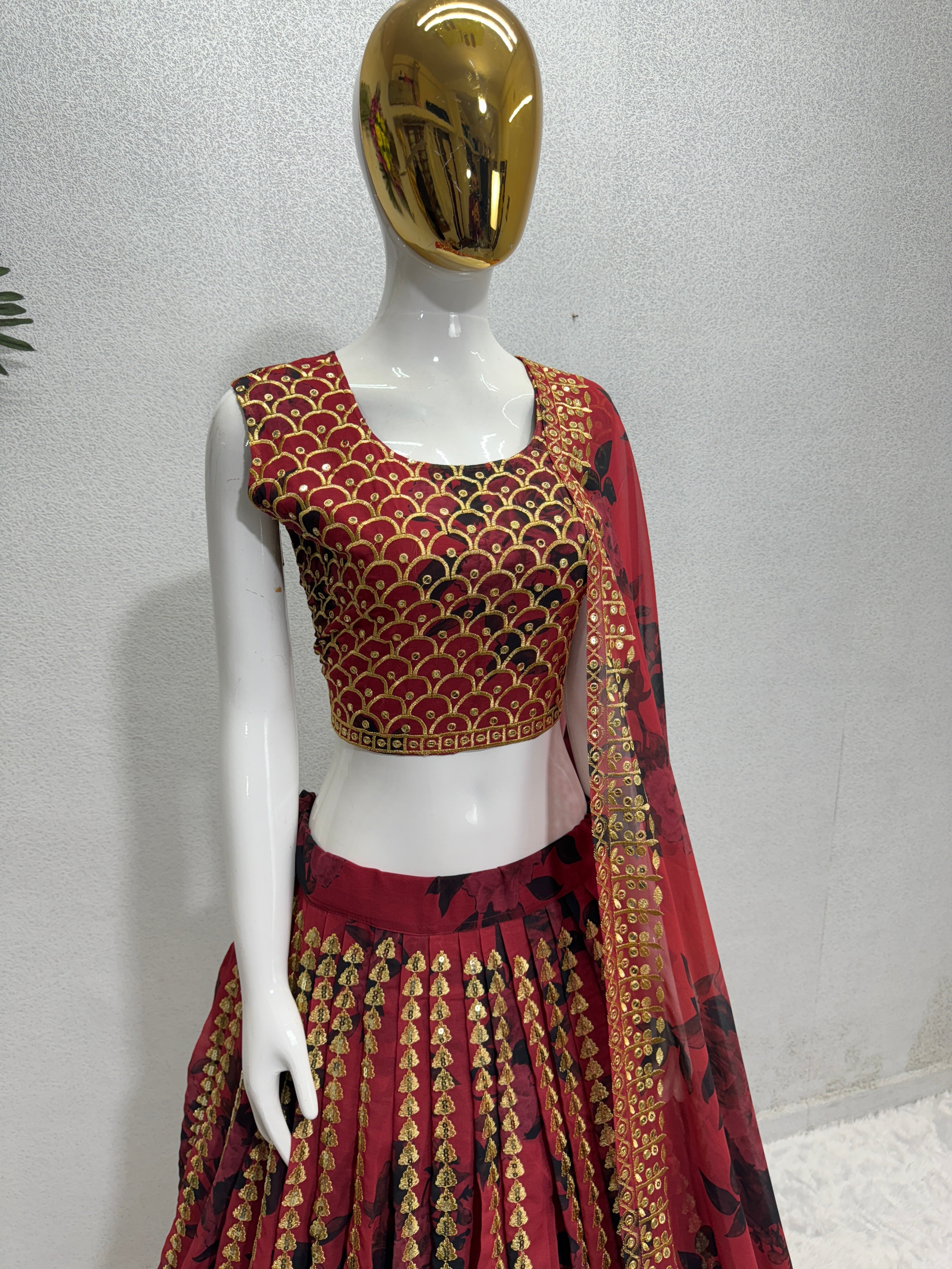 Beautiful Party Wear Lehenga Choli & Dupatta With Digital Print