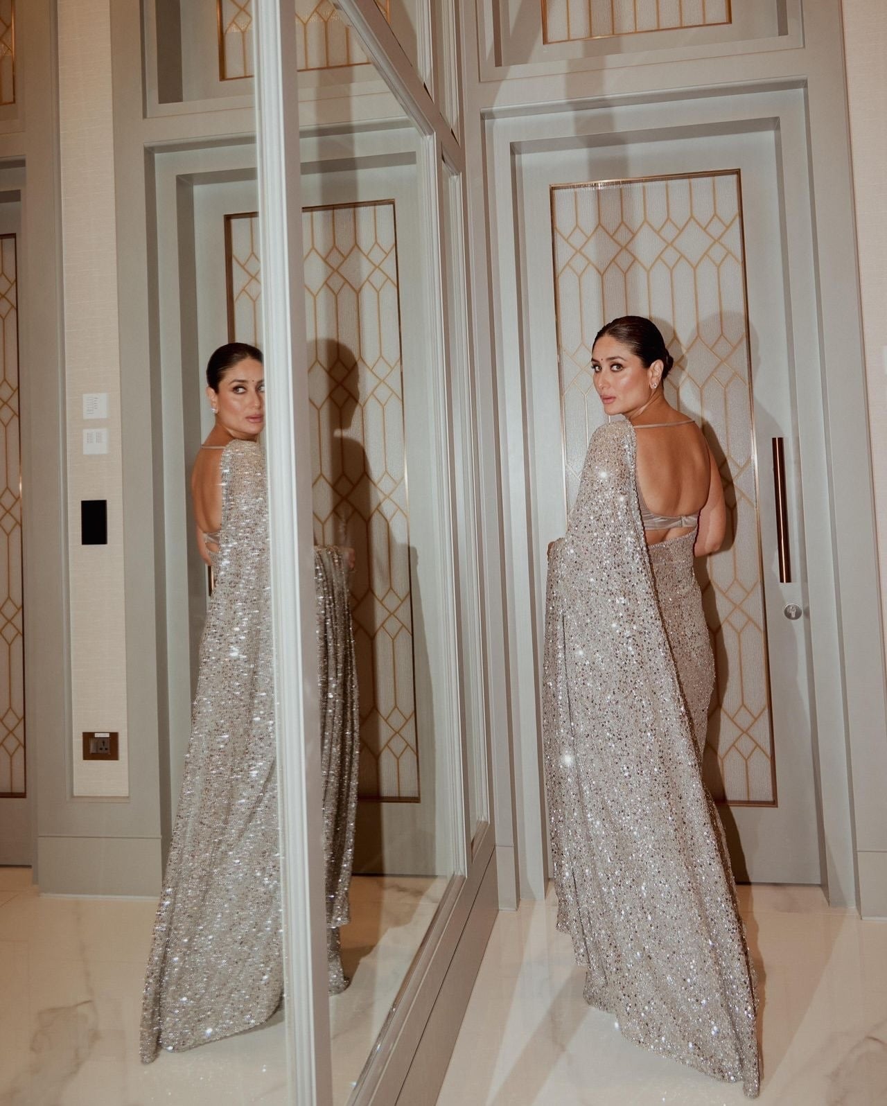 Party Wear Beautiful Saree With Dual Sequence Embroidery Work