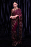 Designer Saree With Embroidery Multi Treads, Coding & Sequins Work