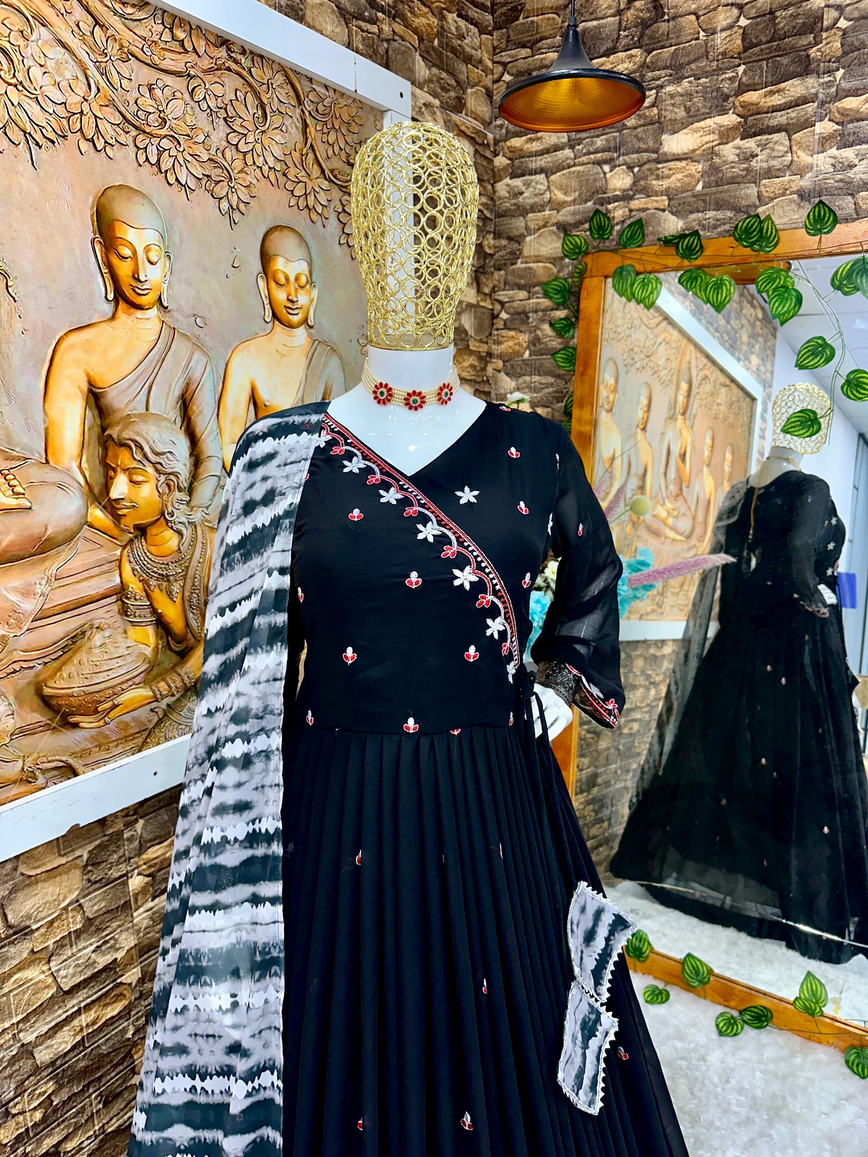 Beautiful Party Wear Fancy Anarkali Gown And Pent With Dupatta