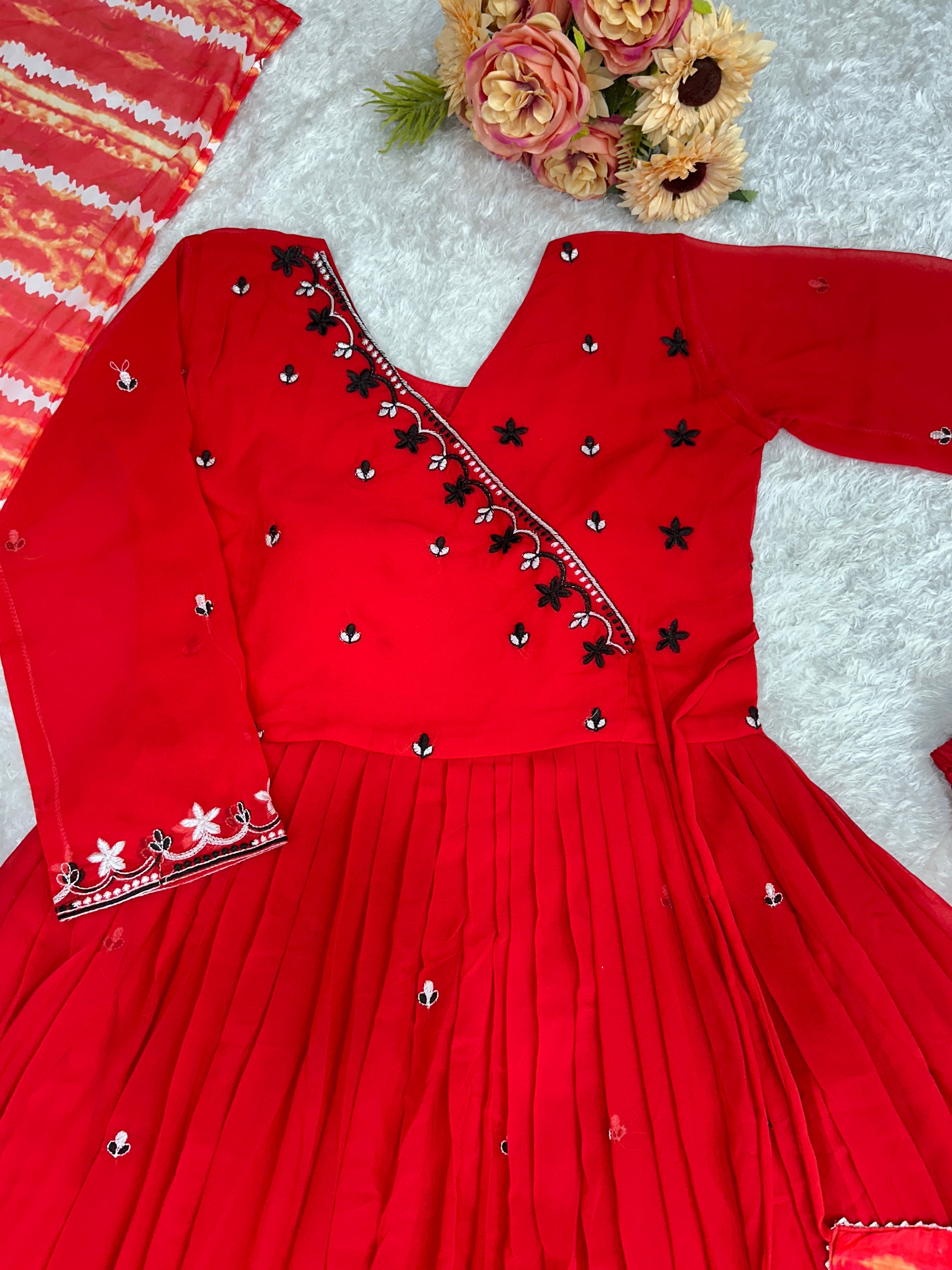 Beautiful Party Wear Fancy Anarkali Gown And Pent With Dupatta