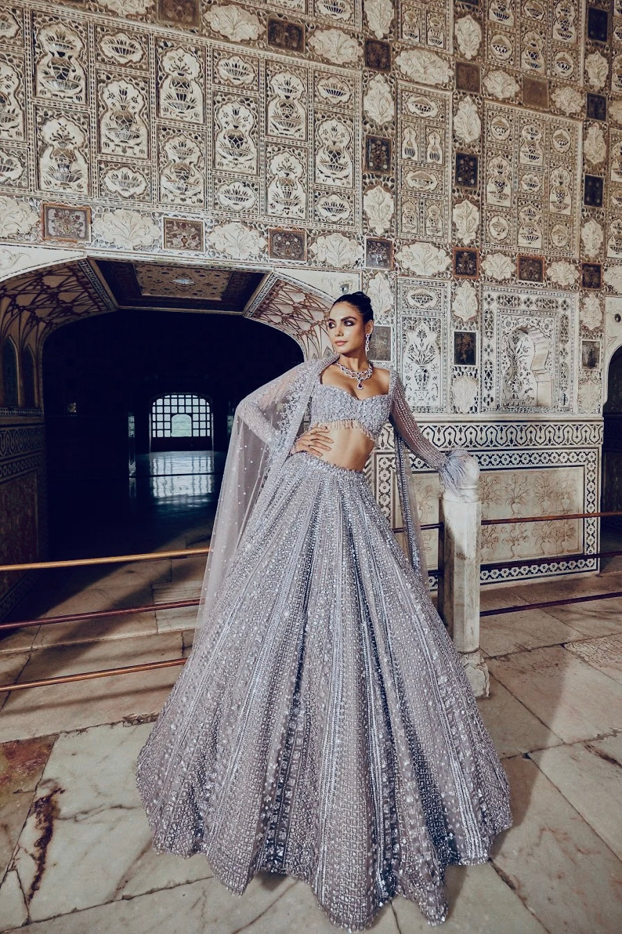 Designer Party Wear Look Glittery Lehenga Choli