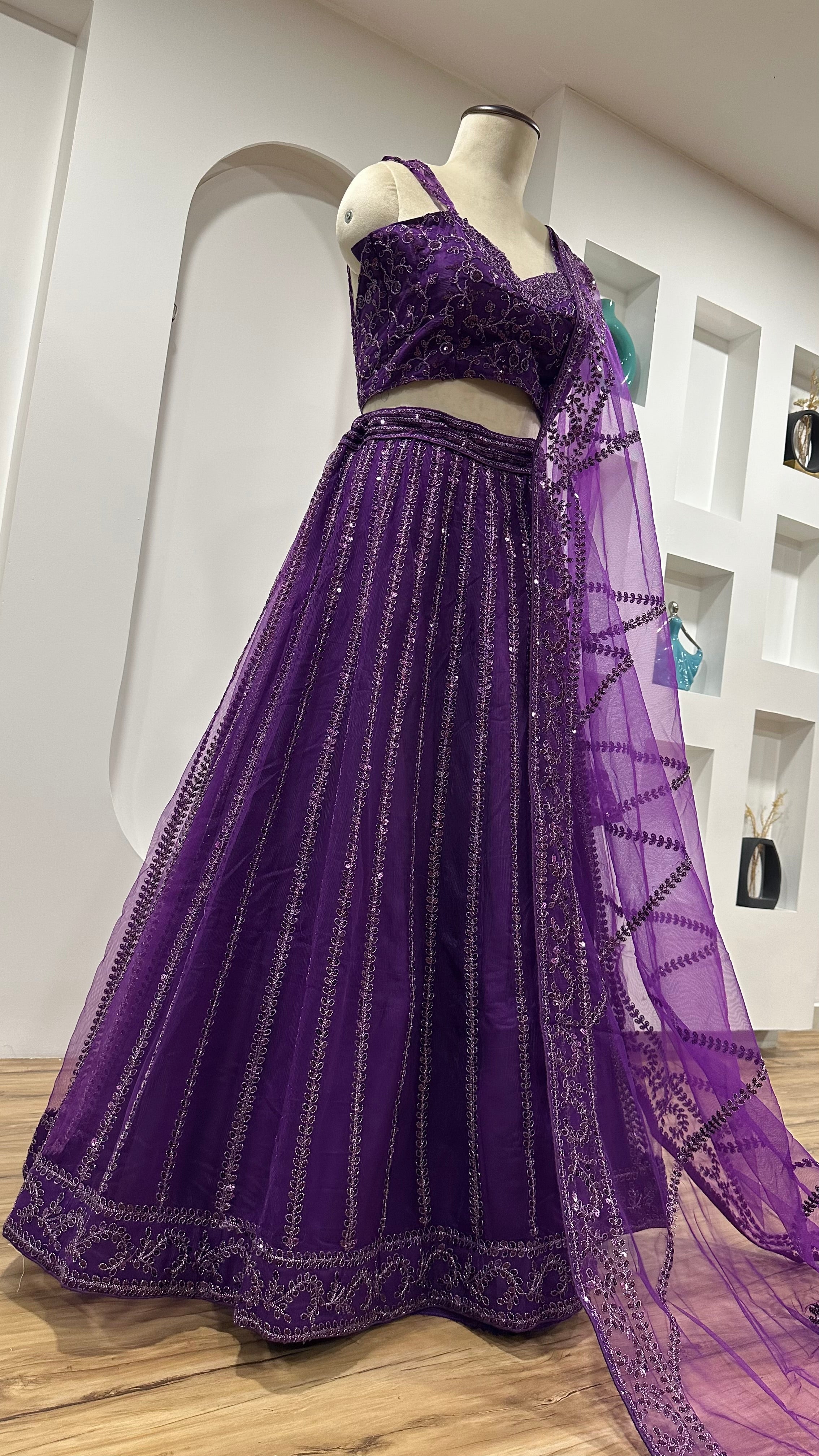 Party Wear Lehenga Choli With Sequins & Dori Work