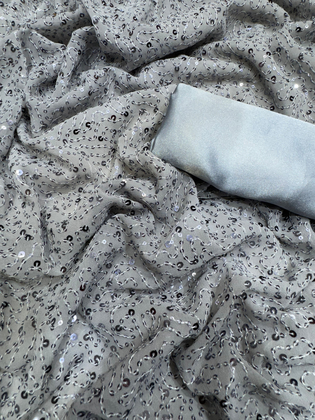 Party Wear Beautiful Saree With Dual Sequence Embroidery Work