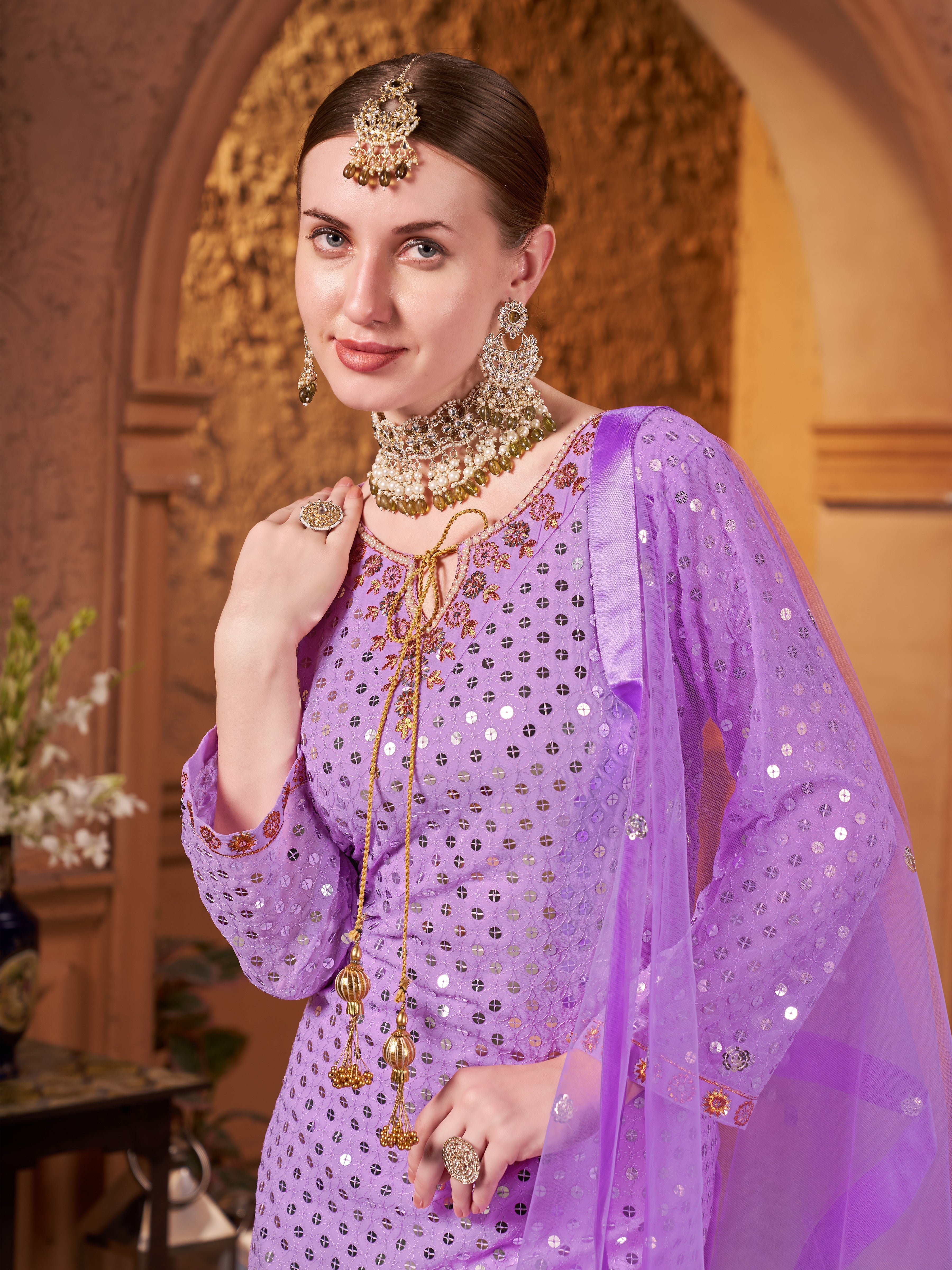 Designer Party Wear Top Bottom And Beautiful Dupatta