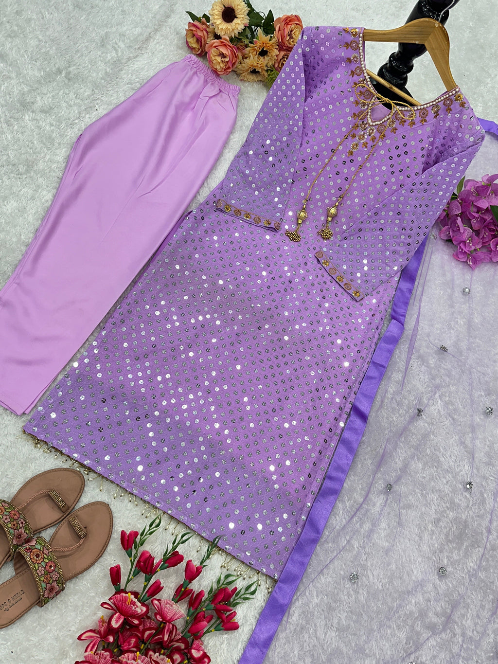 Designer Party Wear Top Bottom And Beautiful Dupatta