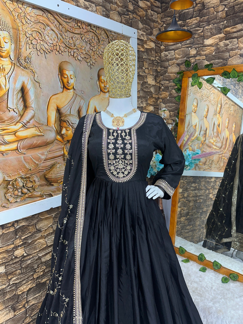 Beautiful Party Wear Anarkali Gown And Pent With Designer Dupatta