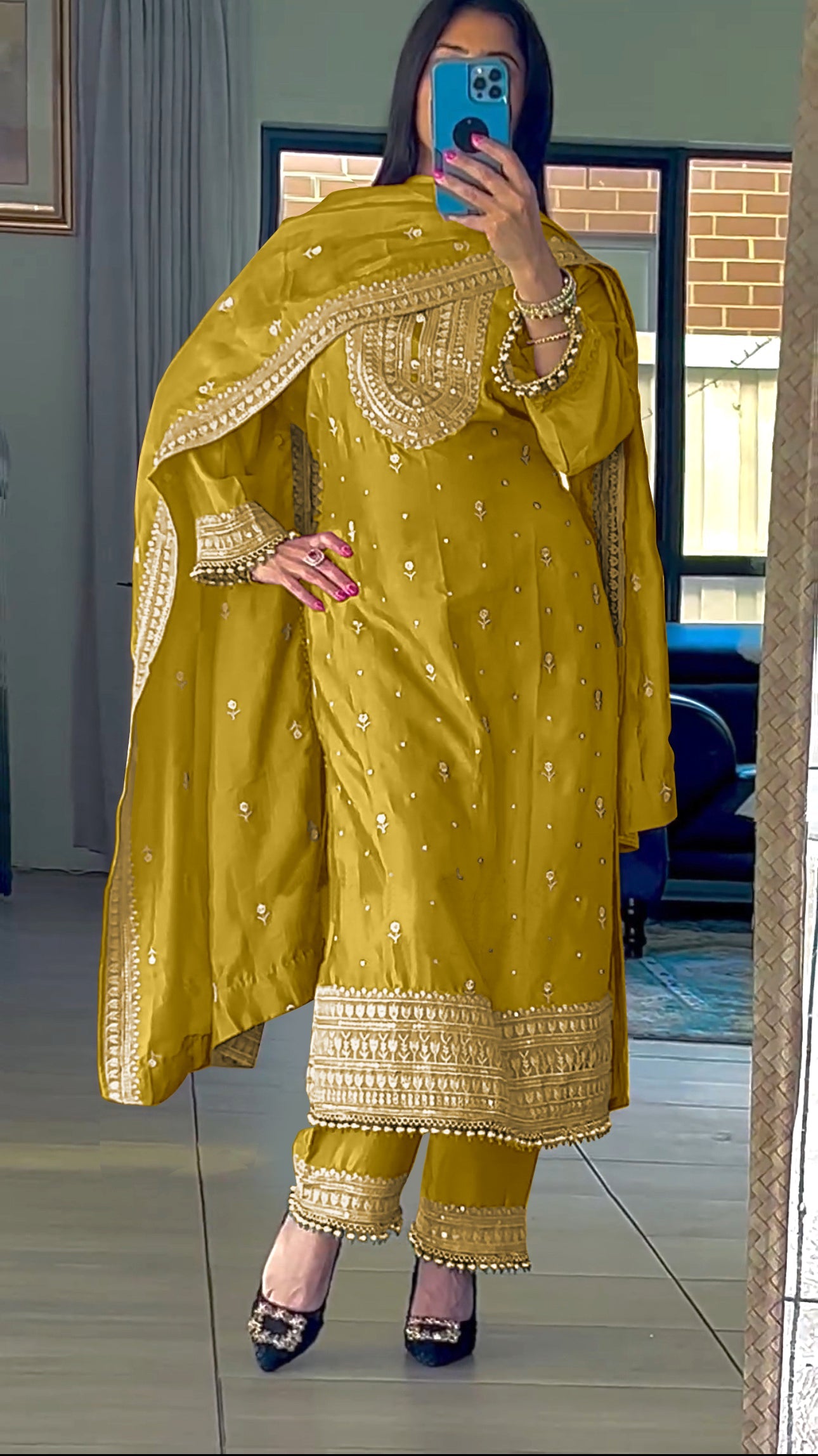 Fancy Top-Bottom And Dupatta With Heavy Embroidery Sequence Work