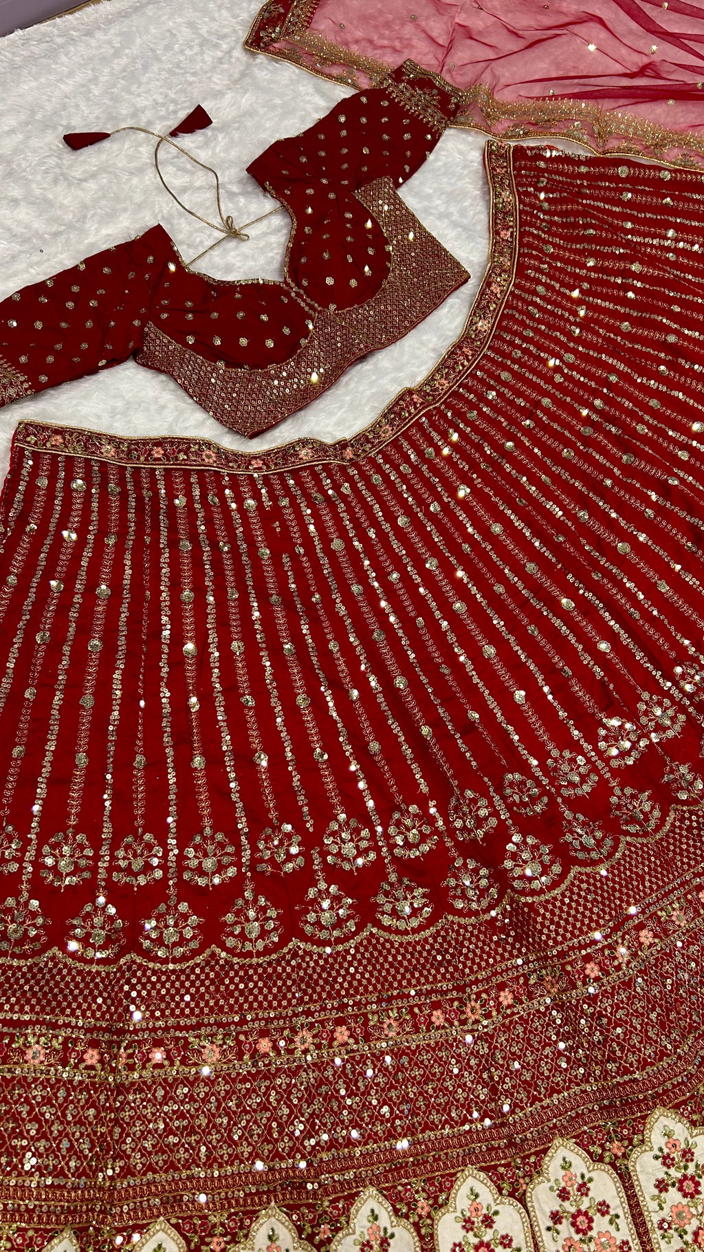 Beautiful Designer Lehenga Choli With Sequence, Dori & Thread Work