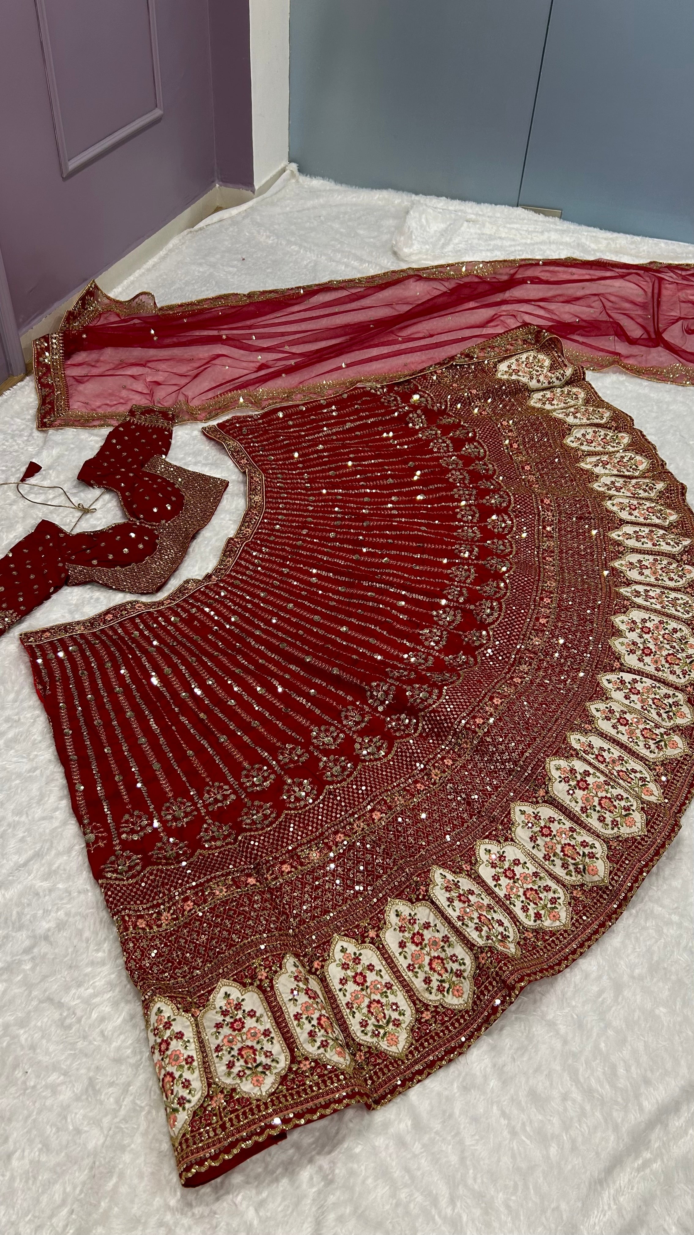 Beautiful Designer Lehenga Choli With Sequence, Dori & Thread Work