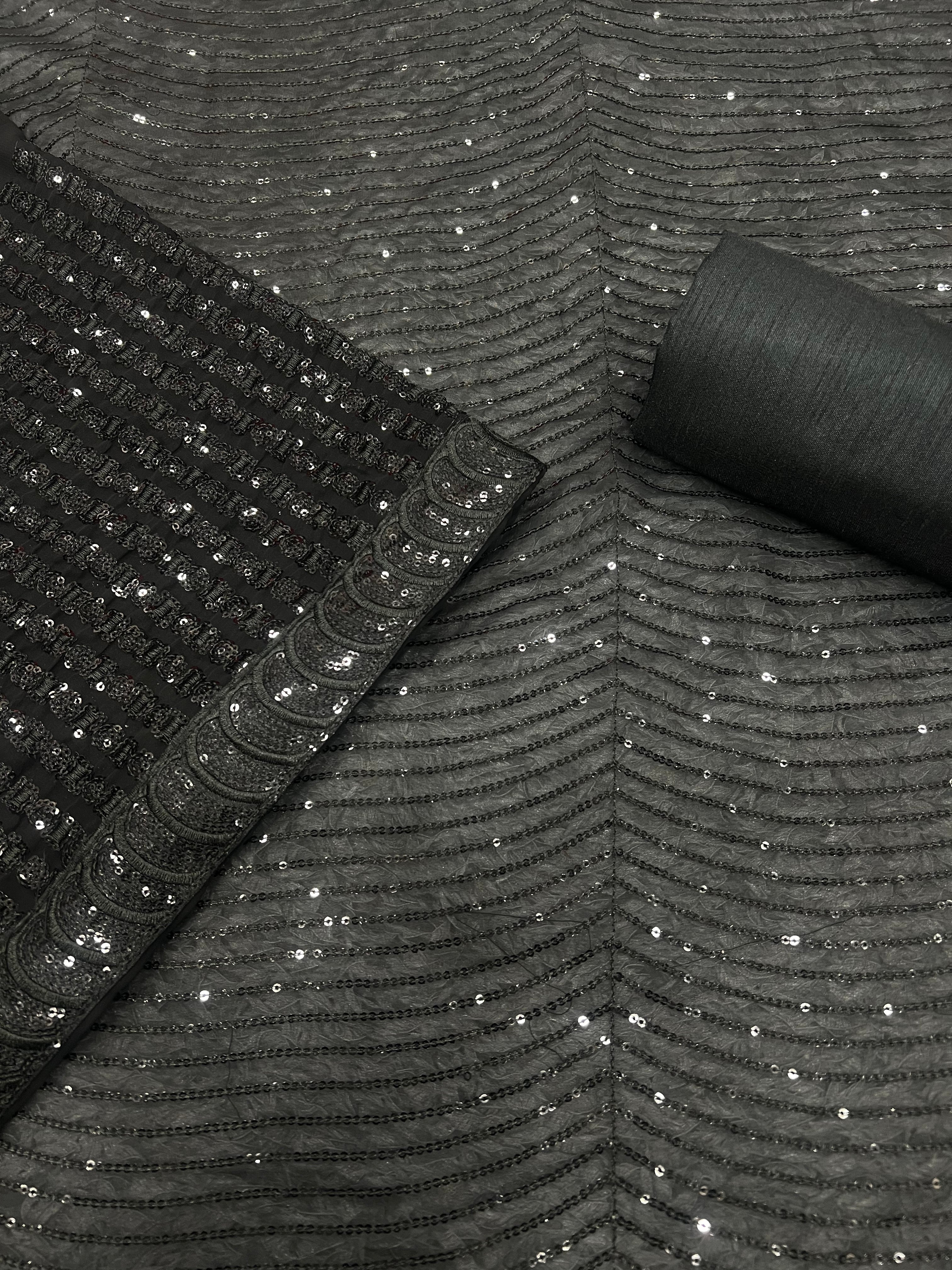 Designer Party Wear Saree With Sequence Embroidery work