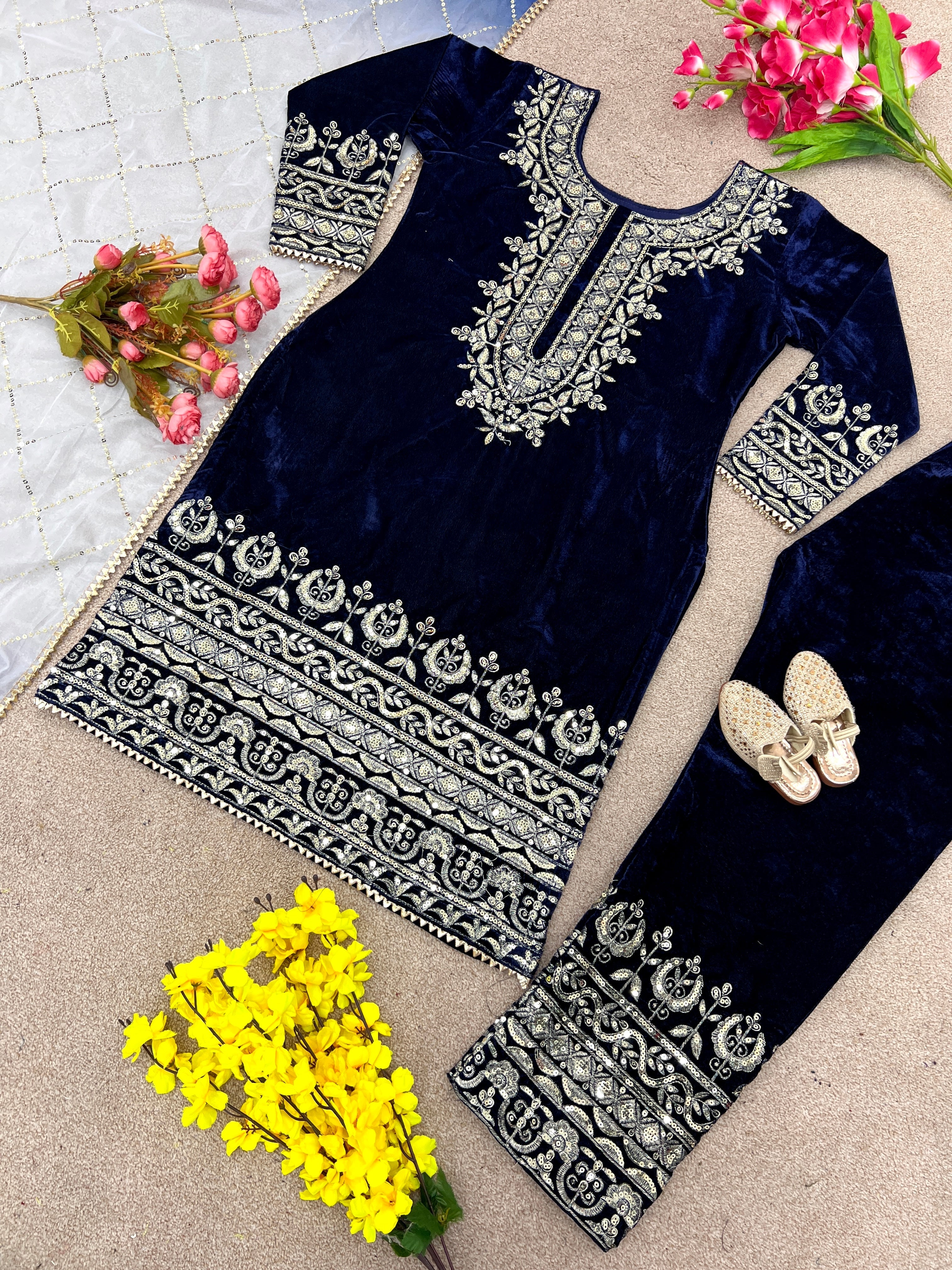 Designer Party Wear Look Top-Bottom And Dupatta