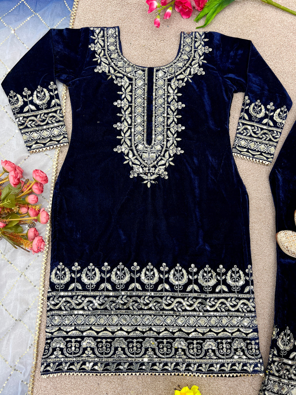 Designer Party Wear Look Top-Bottom And Dupatta