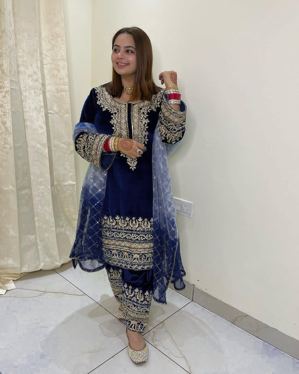 Designer Party Wear Look Top-Bottom And Dupatta