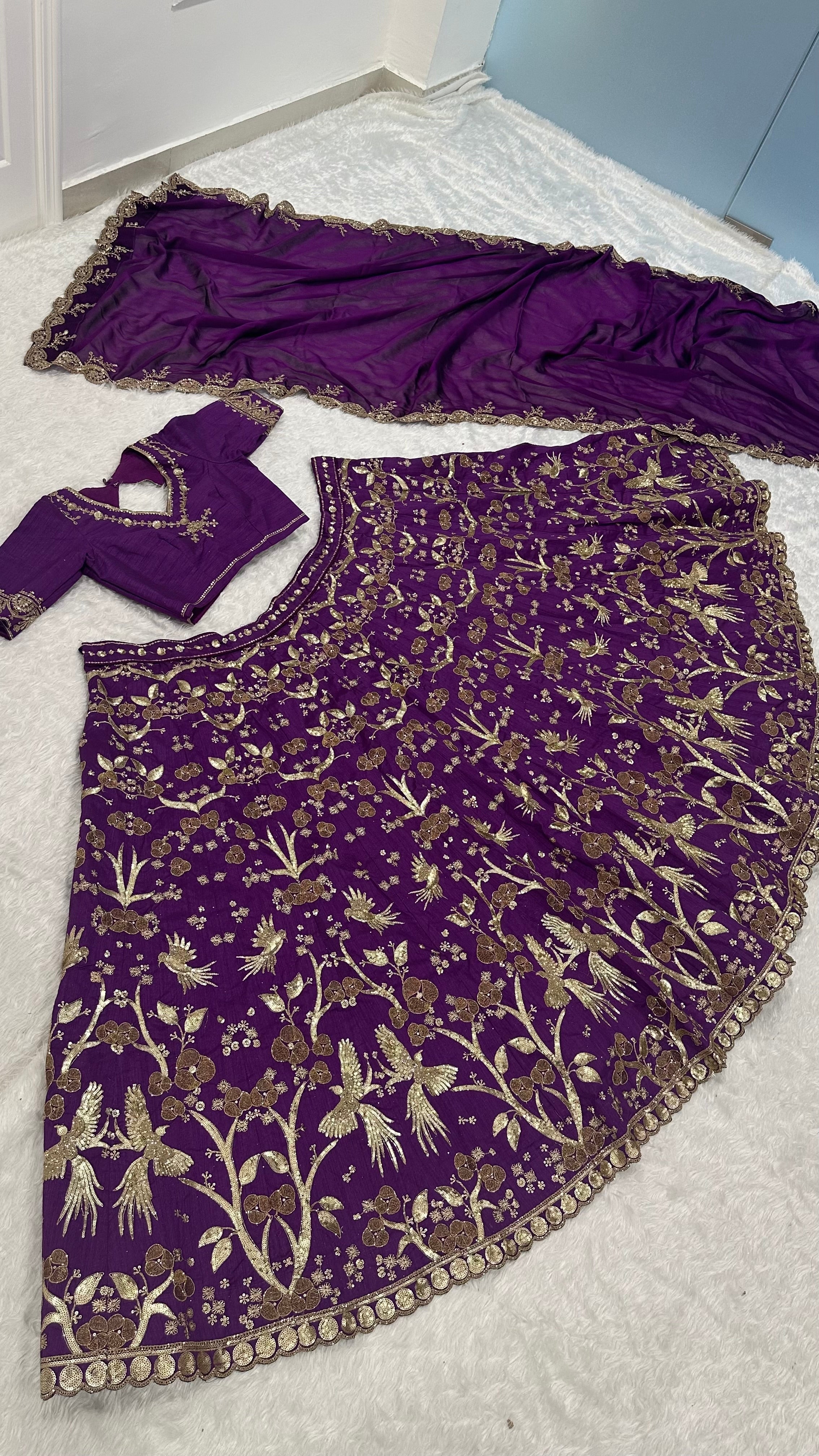 Party Wear Beautiful Lehenga Choli With Sequins ,Zari & Dori Work