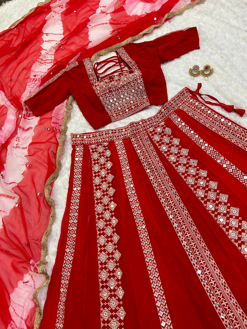 Party Wear Lehenga Choli With Cotton Thread & Sequence Work