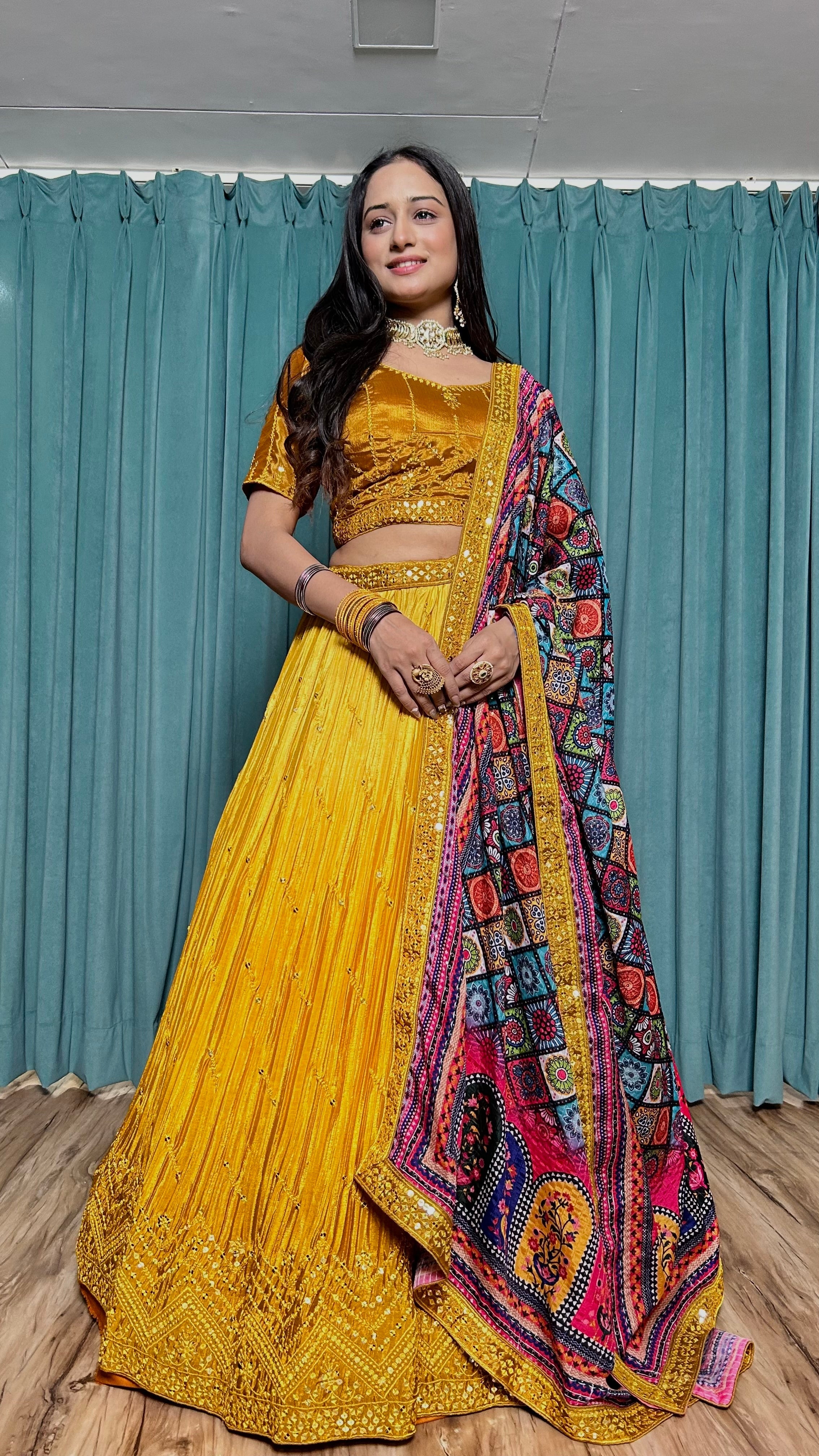 Party Wear Lehenga Choli With Sequence & Thread Work