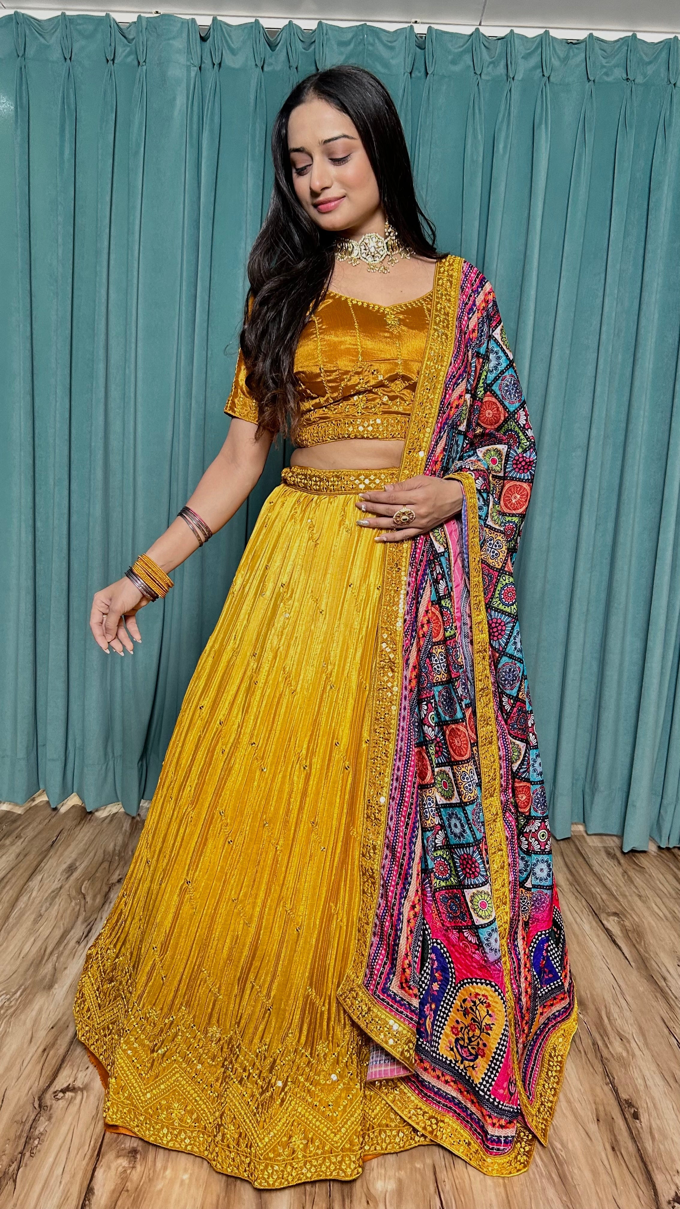 Party Wear Lehenga Choli With Sequence & Thread Work