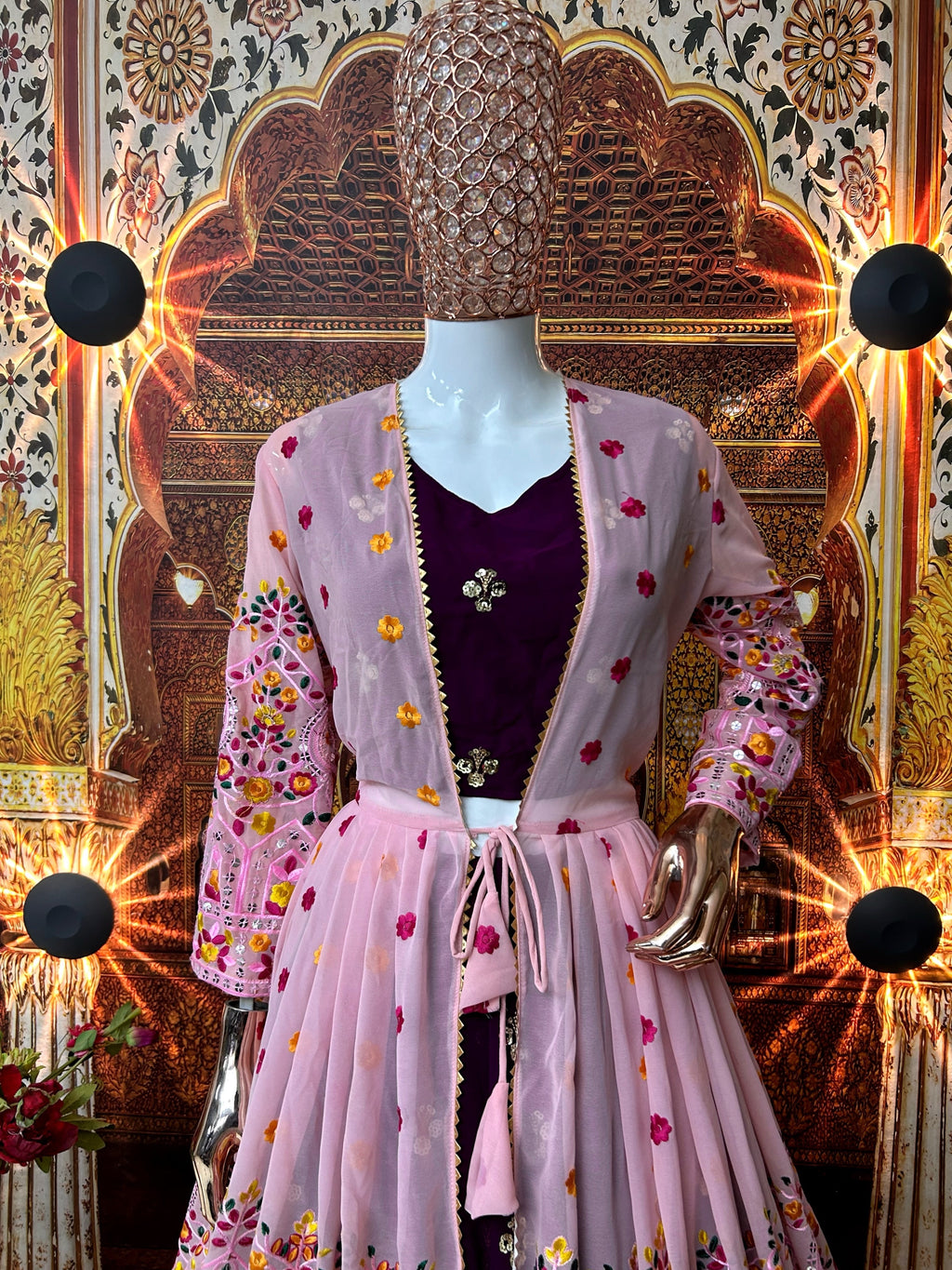 Designer Party Wear Lehenga Choli And Beautiful Koti