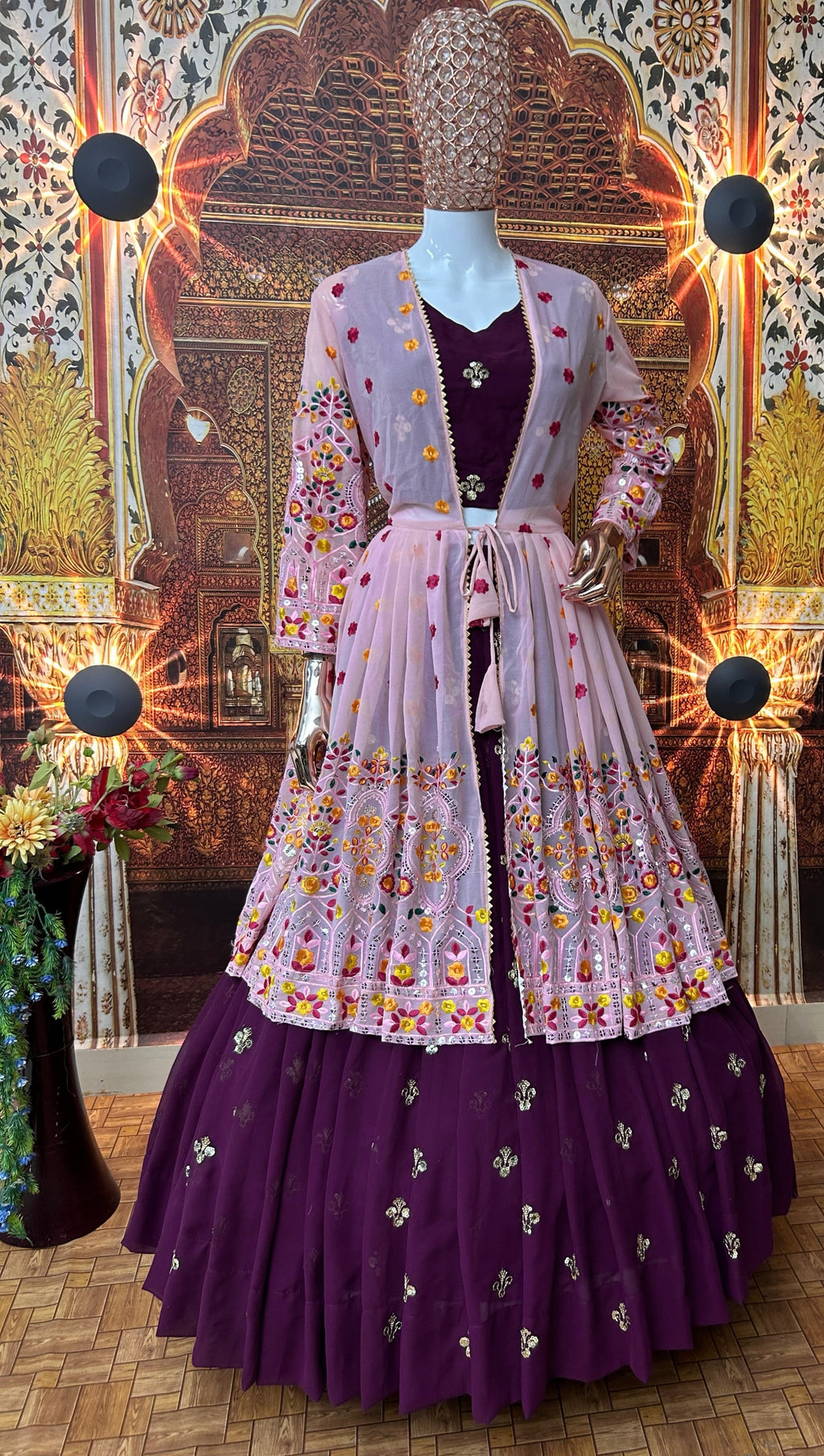 Designer Party Wear Lehenga Choli And Beautiful Koti